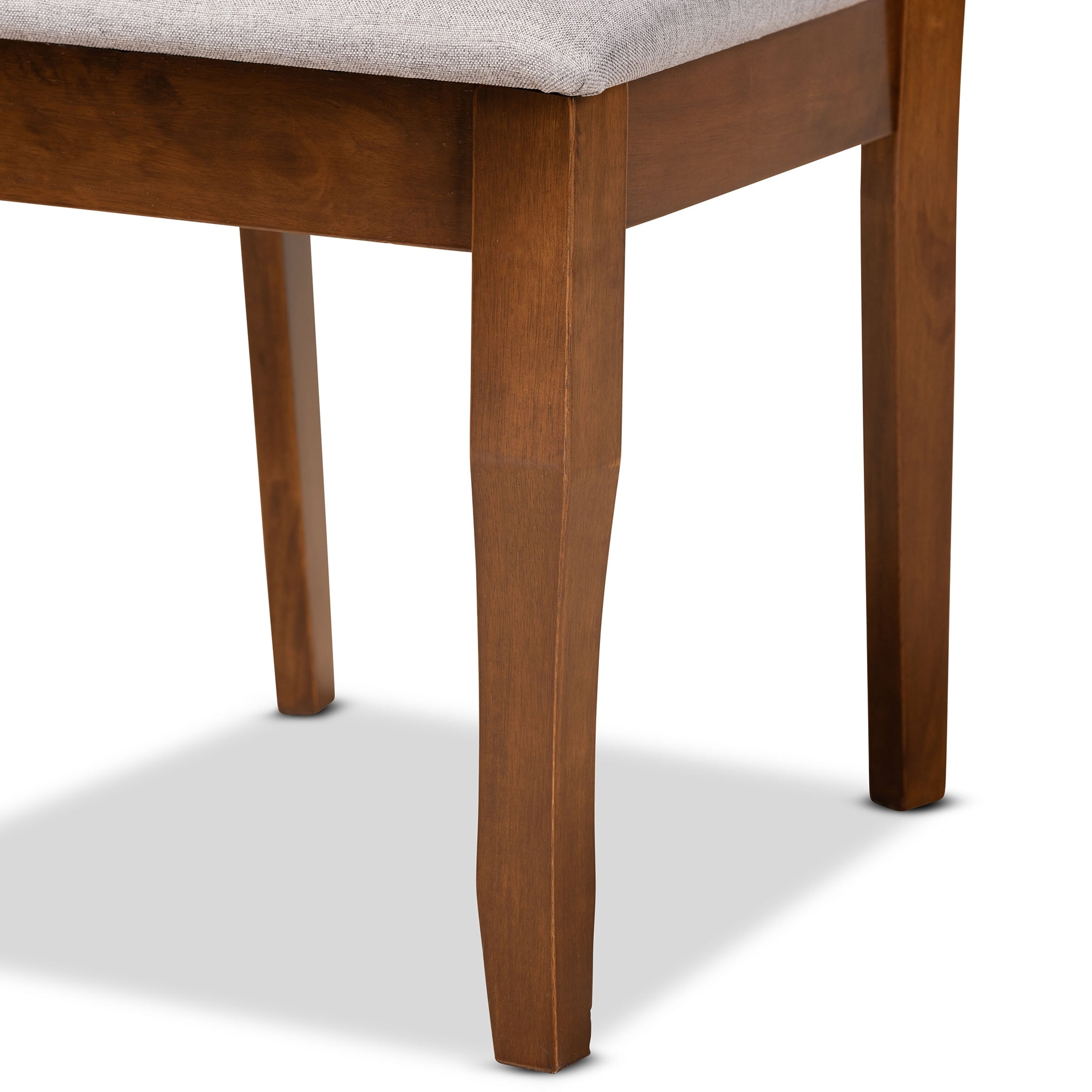 Baxton Studio Mael Modern and Contemporary Grey Fabric Upholstered and Walnut Brown Finished Wood 2-Piece Dining Chair Set