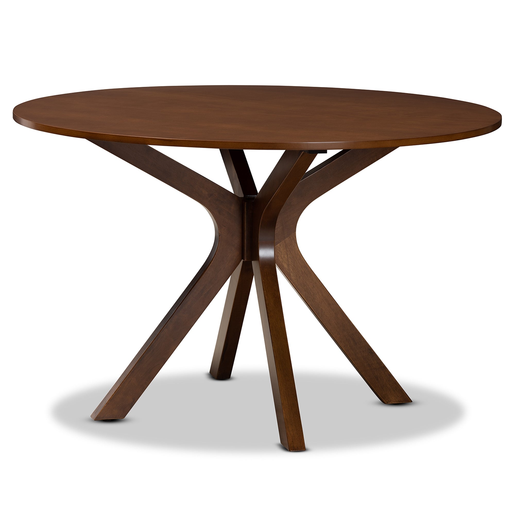 Baxton Studio Sadie Modern and Contemporary Grey Fabric Upholstered and Walnut Brown Finished Wood 7-Piece Dining Set