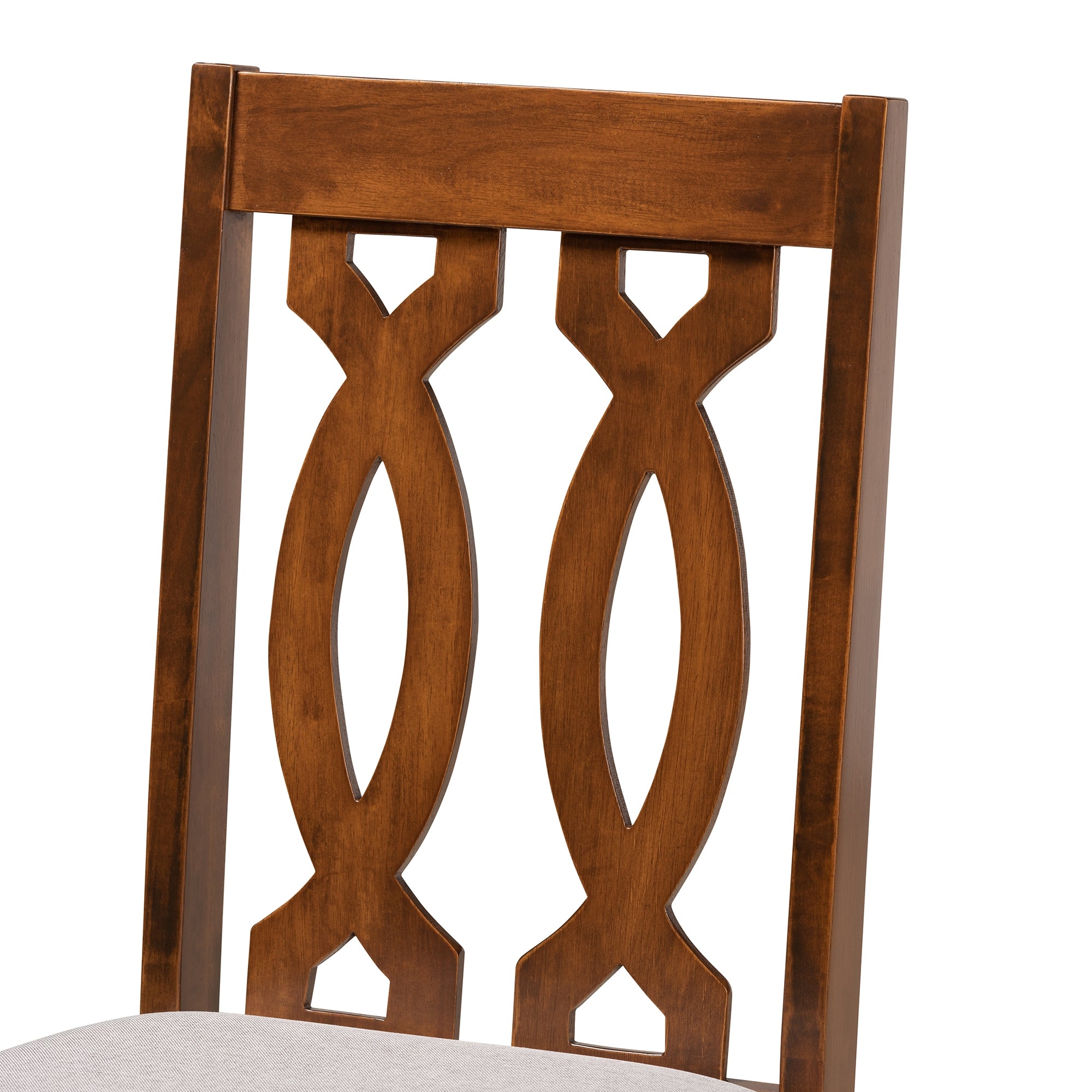 Baxton Studio Cherese Modern and Contemporary Grey Fabric Upholstered and Walnut Brown Finished Wood 7-Piece Dining Set