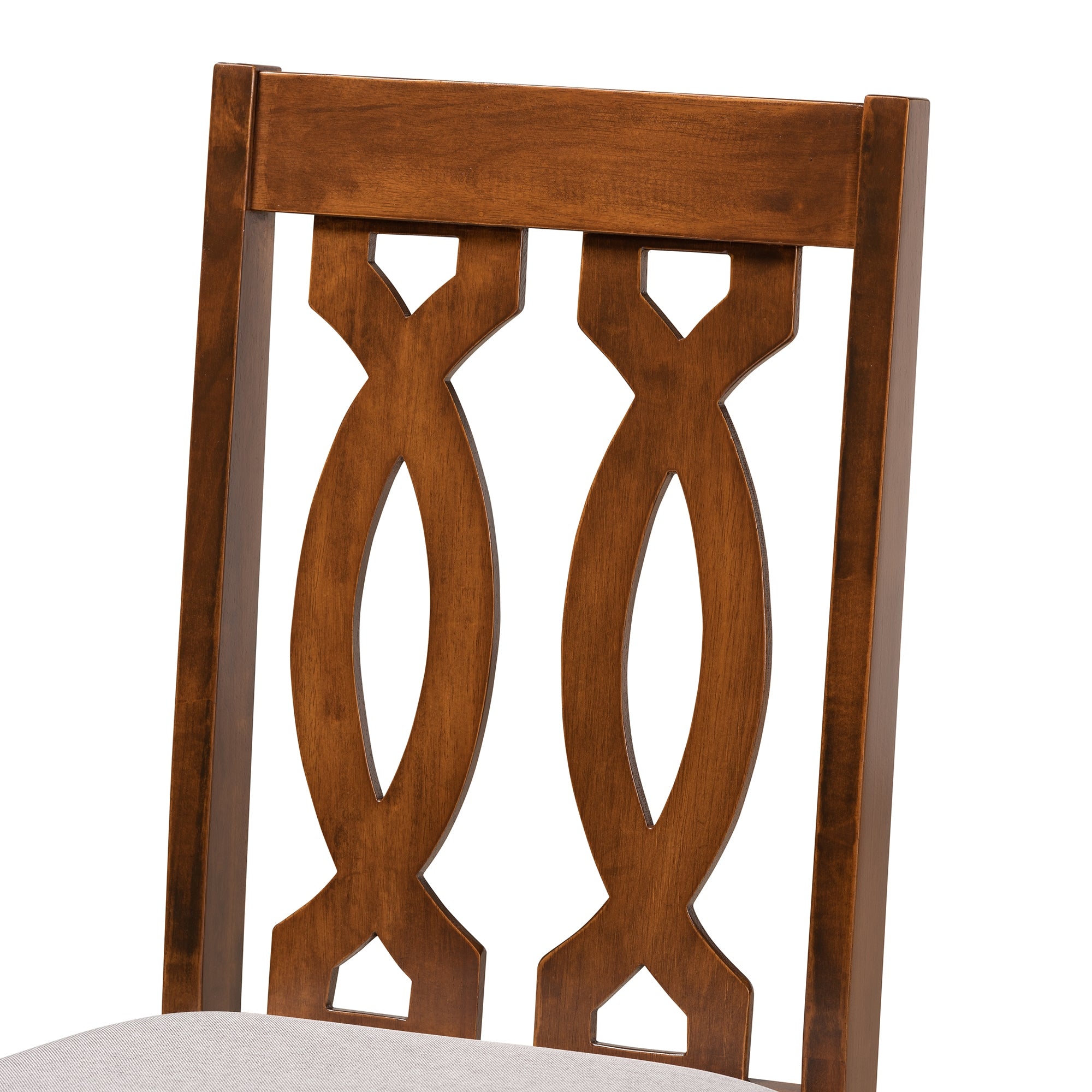 Baxton Studio Callie Modern and Contemporary Grey Fabric Upholstered and Walnut Brown Finished Wood 7-Piece Dining Set