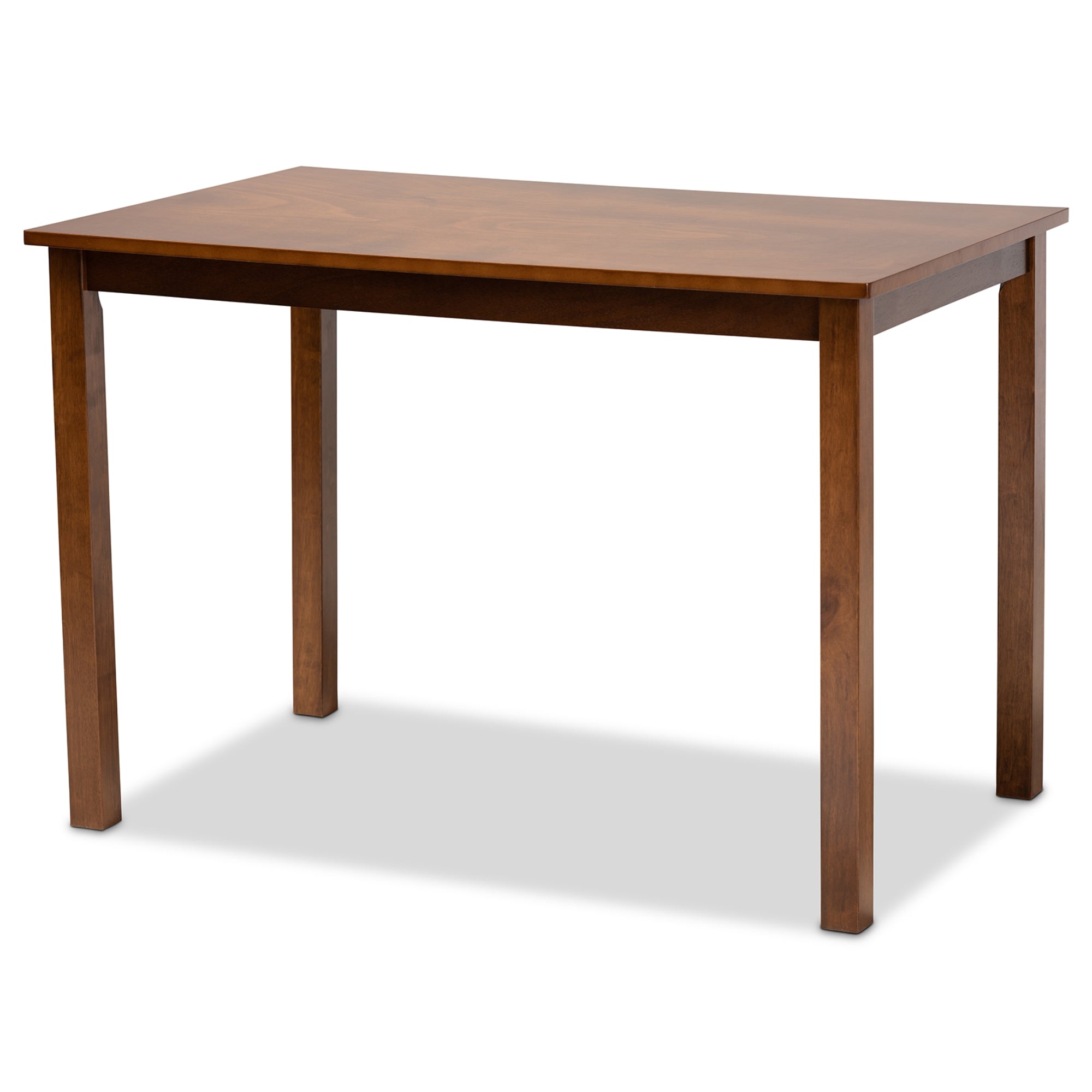 Baxton Studio Cherese Modern and Contemporary Grey Fabric Upholstered and Walnut Brown Finished 5-Piece Wood Dining Set