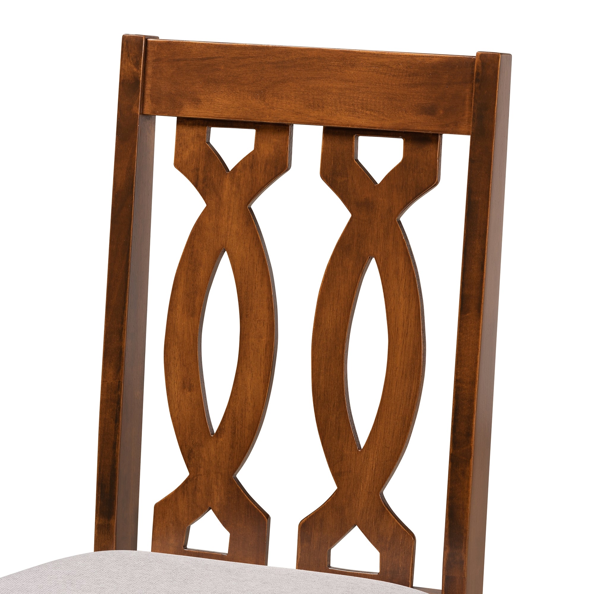 Baxton Studio Cherese Modern and Contemporary Grey Fabric Upholstered and Walnut Brown Finished 5-Piece Wood Dining Set