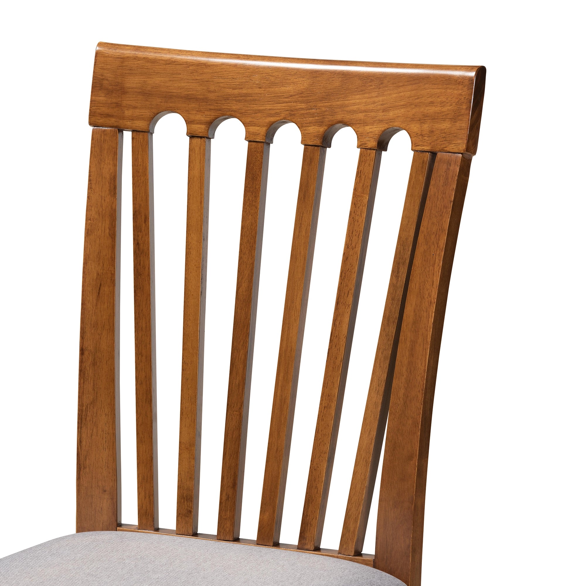 Baxton Studio Minette Modern and Contemporary Grey Fabric Upholstered Walnut Brown Finished Wood 2-Piece Dining Chair Set
