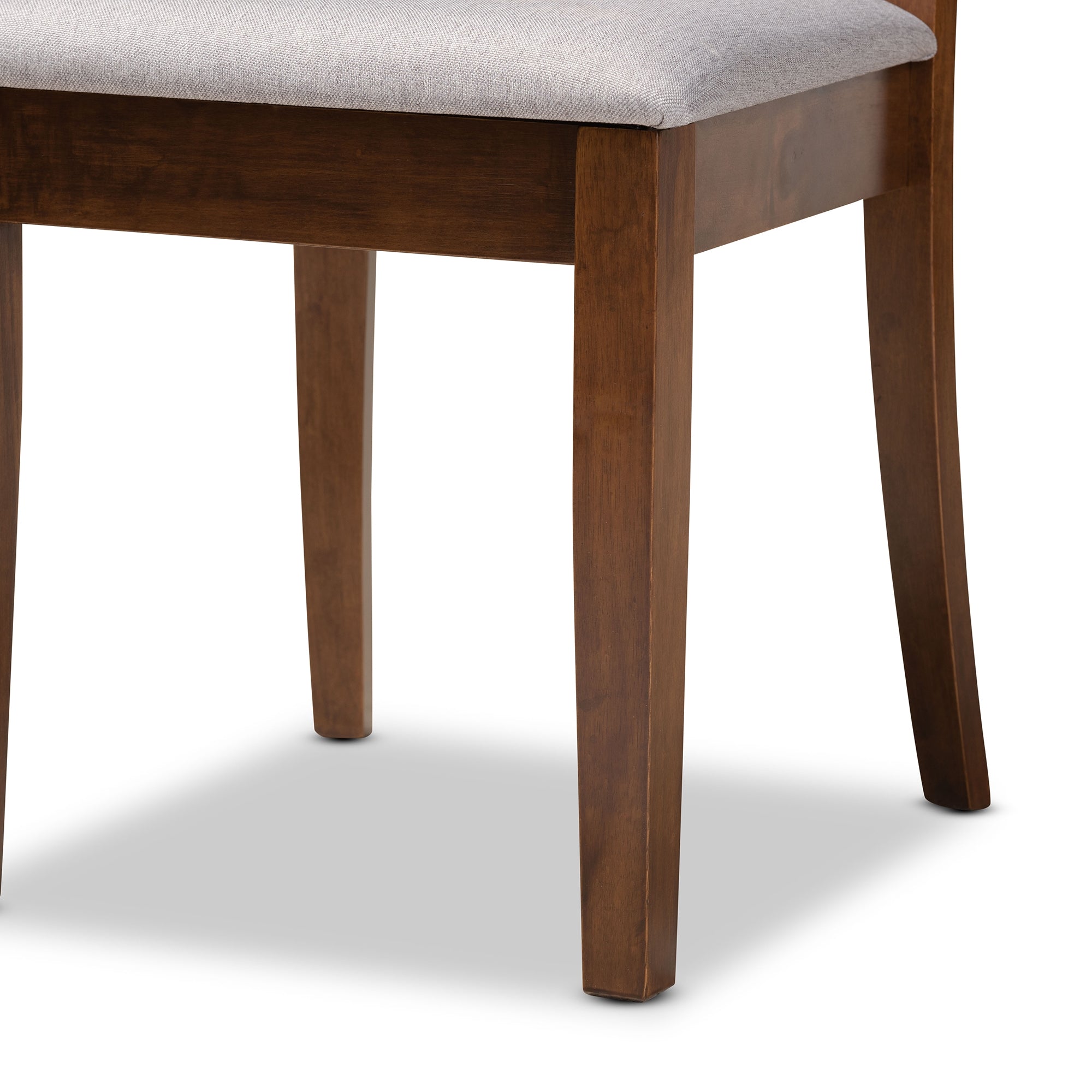 Baxton Studio Minette Modern and Contemporary Grey Fabric Upholstered Walnut Brown Finished Wood 2-Piece Dining Chair Set
