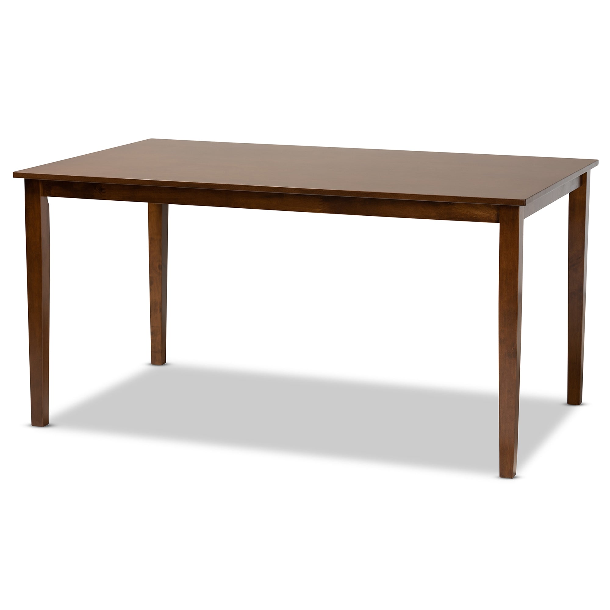 Baxton Studio Caron Modern and Contemporary Grey Fabric Upholstered and Walnut Brown Finished Wood 7-Piece Dining Set