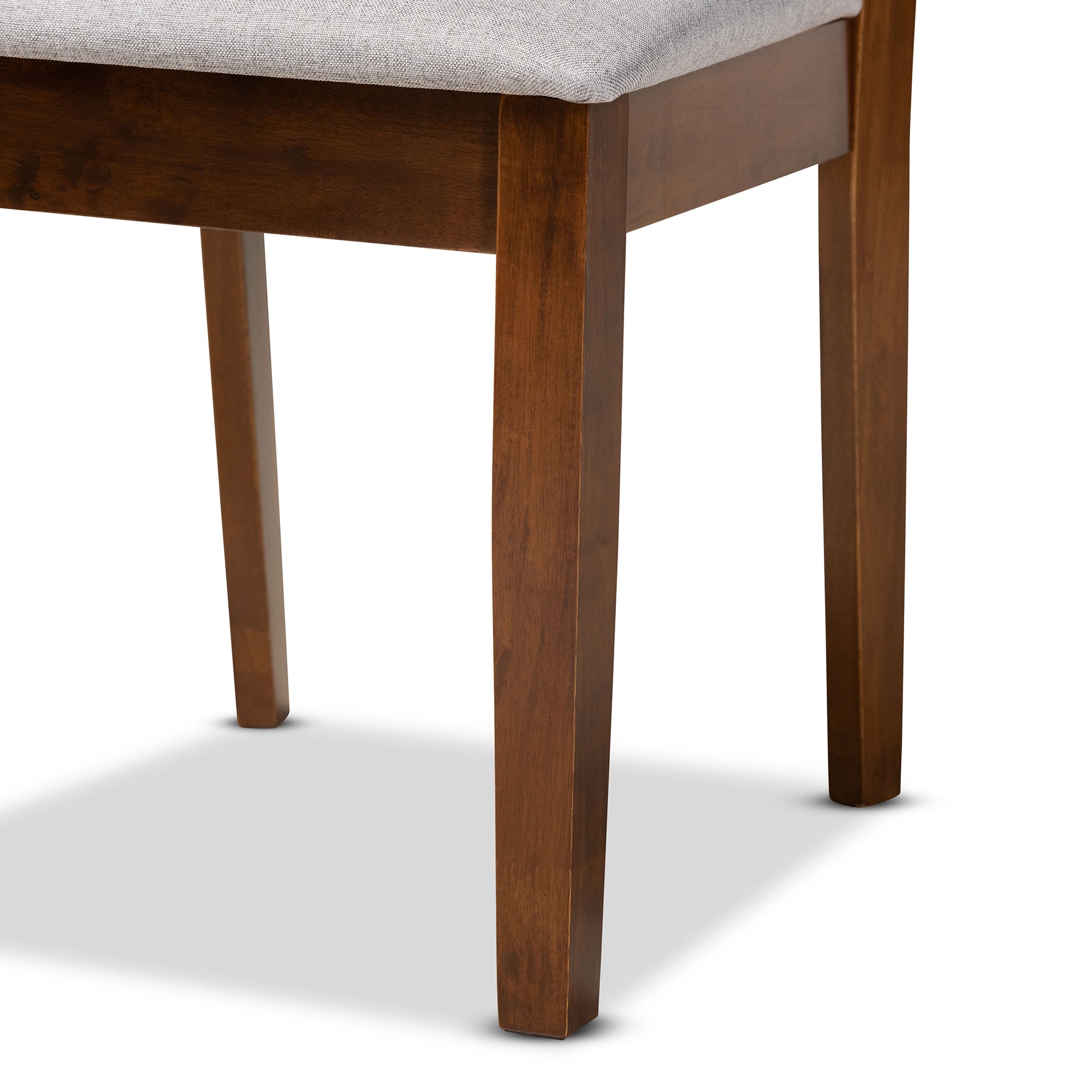 Baxton Studio Caron Modern and Contemporary Grey Fabric Upholstered and Walnut Brown Finished Wood 7-Piece Dining Set