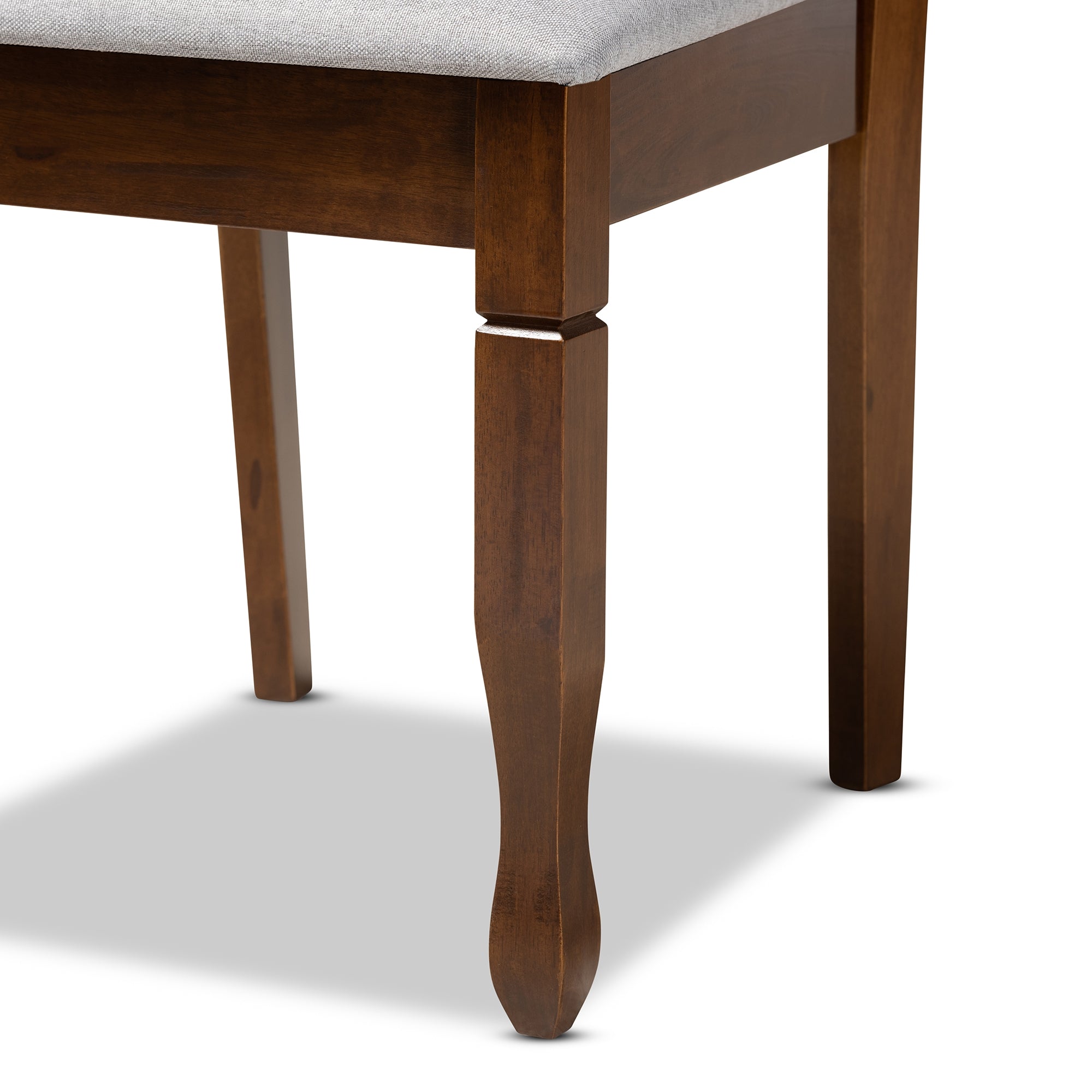 Baxton Studio Augustine Modern and Contemporary Grey Fabric Upholstered and Walnut Brown Finished Wood 2-Piece Dining Chair Set Set