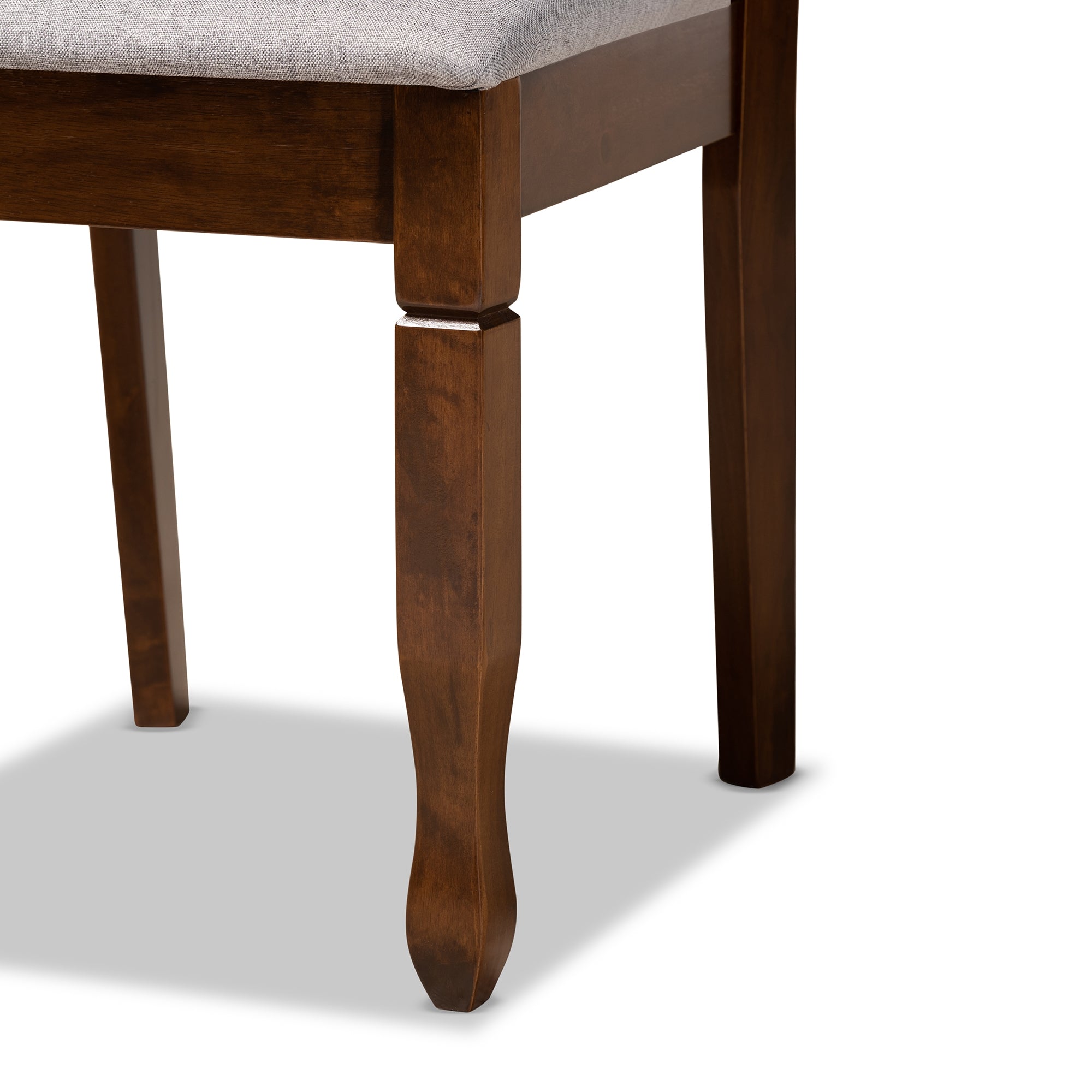 Baxton Studio Lanier Modern and Contemporary Grey Fabric Upholstered and Walnut Brown Finished Wood 7-Piece Dining Set