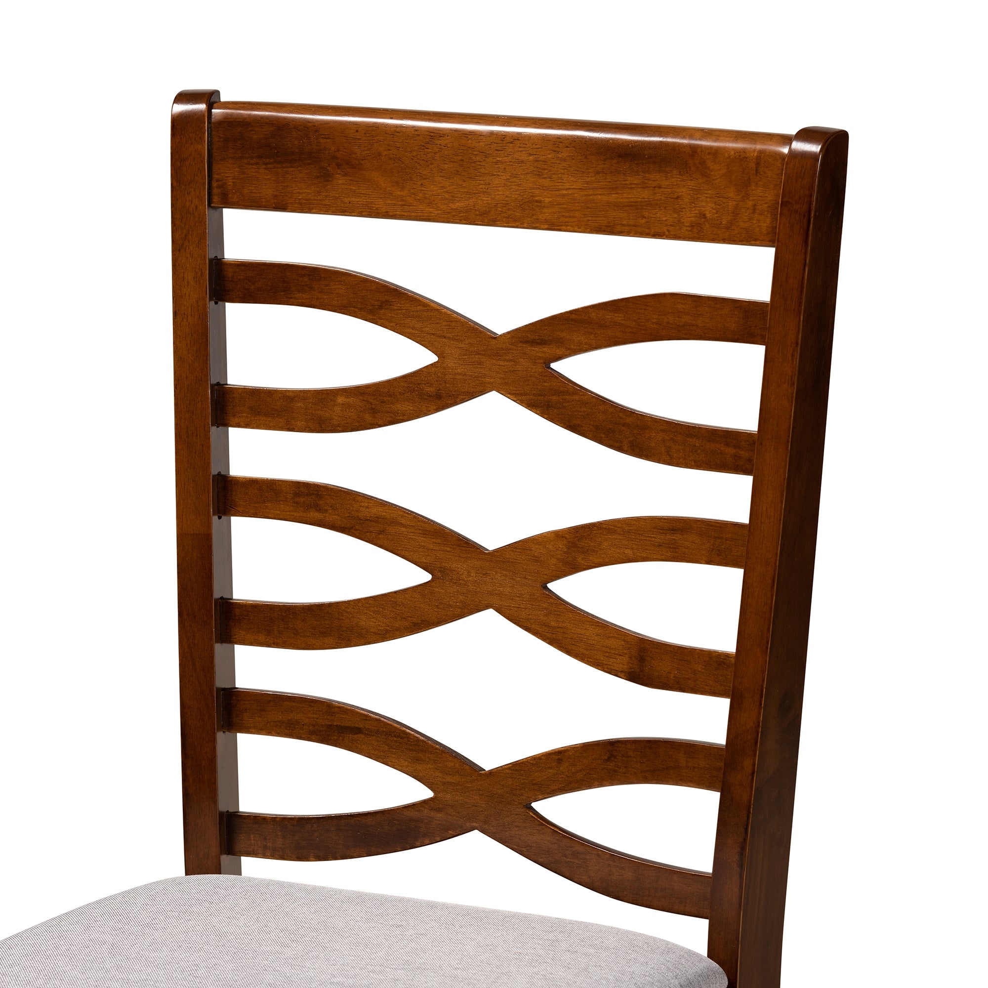 Baxton Studio Mila Modern and Contemporary Grey Fabric Upholstered and Walnut Brown Finished Wood 7-Piece Dining Set