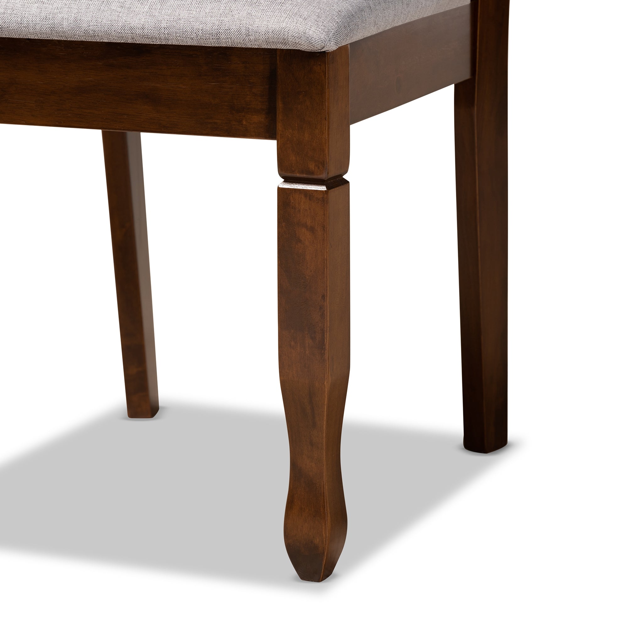 Baxton Studio Mila Modern and Contemporary Grey Fabric Upholstered and Walnut Brown Finished Wood 7-Piece Dining Set