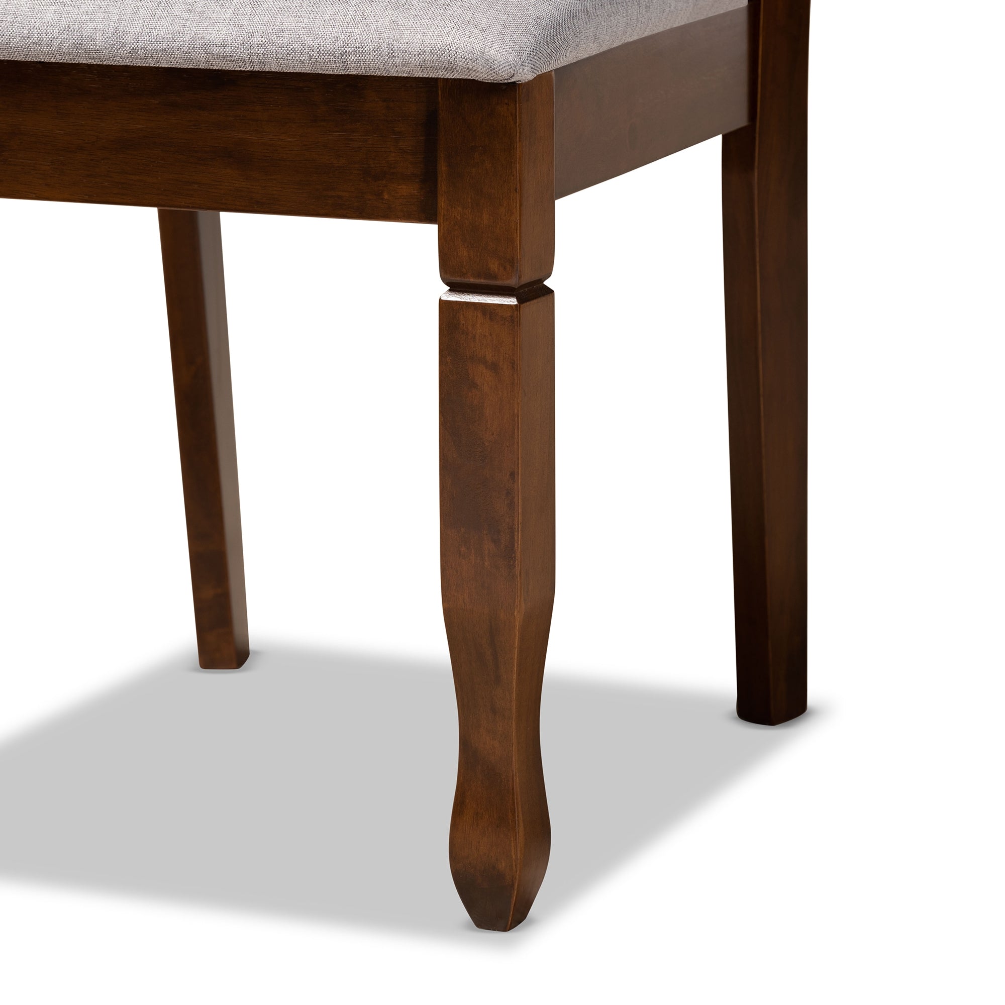 Baxton Studio Lanier Modern and Contemporary Grey Fabric Upholstered and Walnut Brown Finished Wood 2-Piece Dining Chair Set