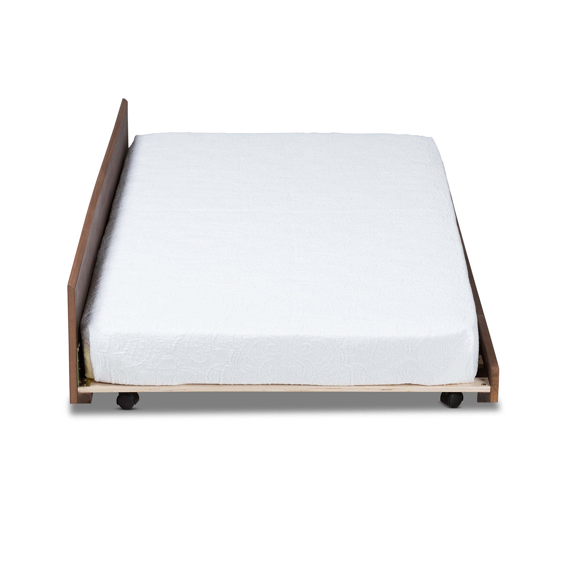 Baxton Studio Toveli Modern and Contemporary Ash Walnut Finished Twin Size Trundle Bed