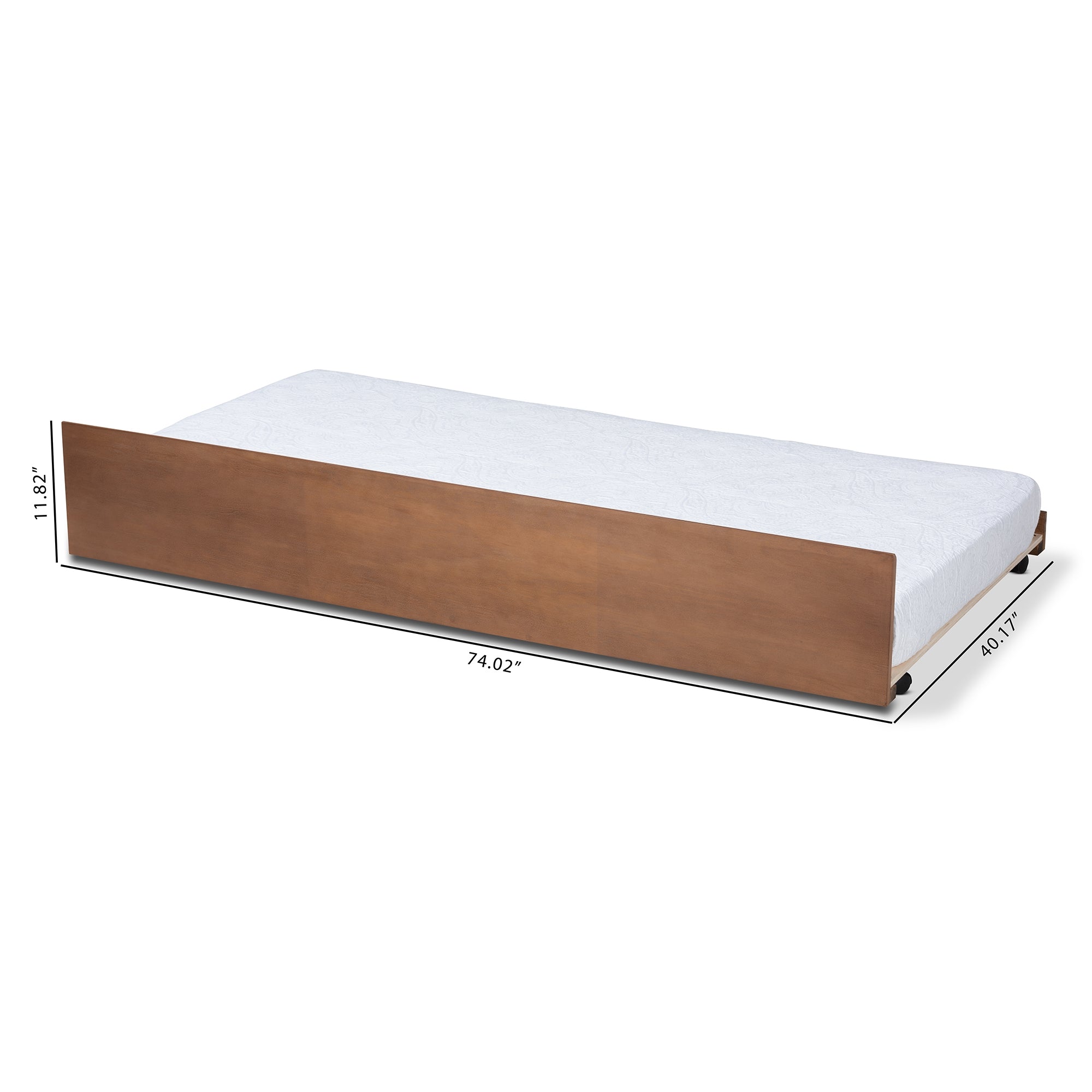 Baxton Studio Toveli Modern and Contemporary Ash Walnut Finished Twin Size Trundle Bed