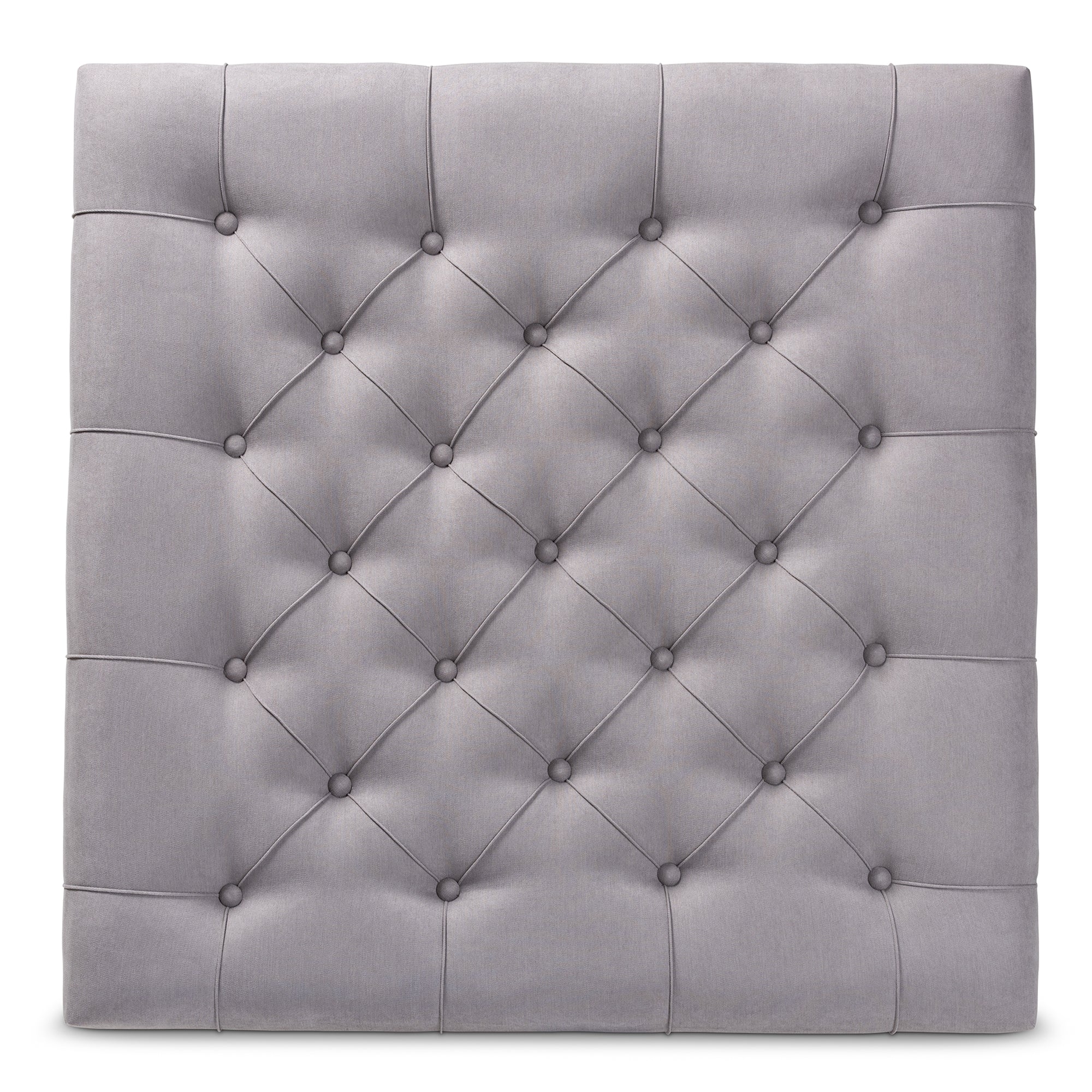 Baxton Studio Kelly Modern and Rustic Grey Linen Fabric Upholstered and Greywashed Wood Cocktail Ottoman