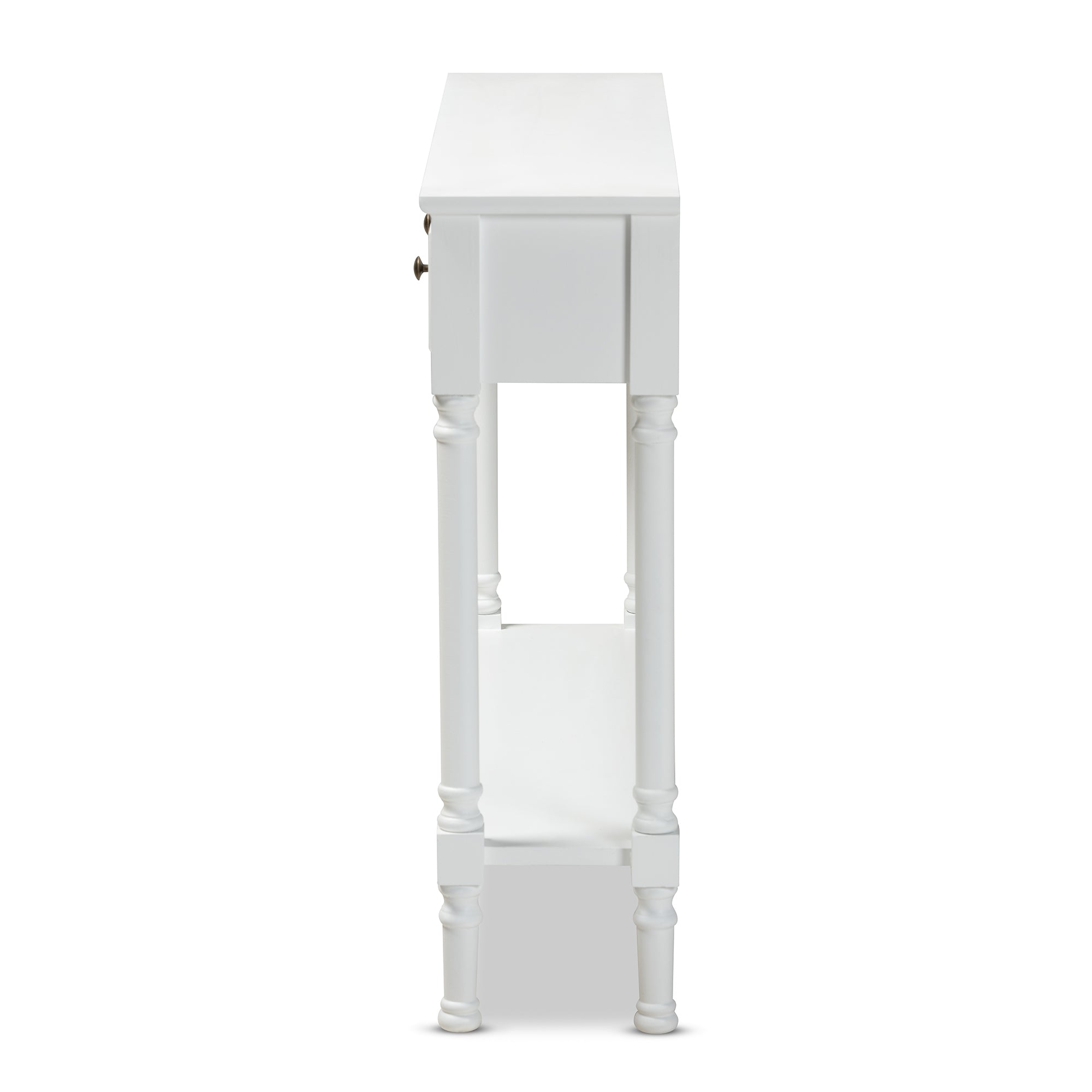Baxton Studio Calvin Classic and Traditional French Farmhouse White Finished Wood 3-Drawer Entryway Console Table