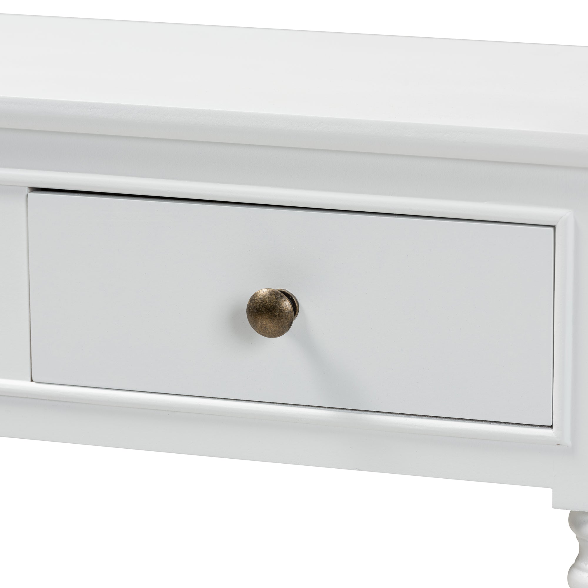 Baxton Studio Calvin Classic and Traditional French Farmhouse White Finished Wood 3-Drawer Entryway Console Table