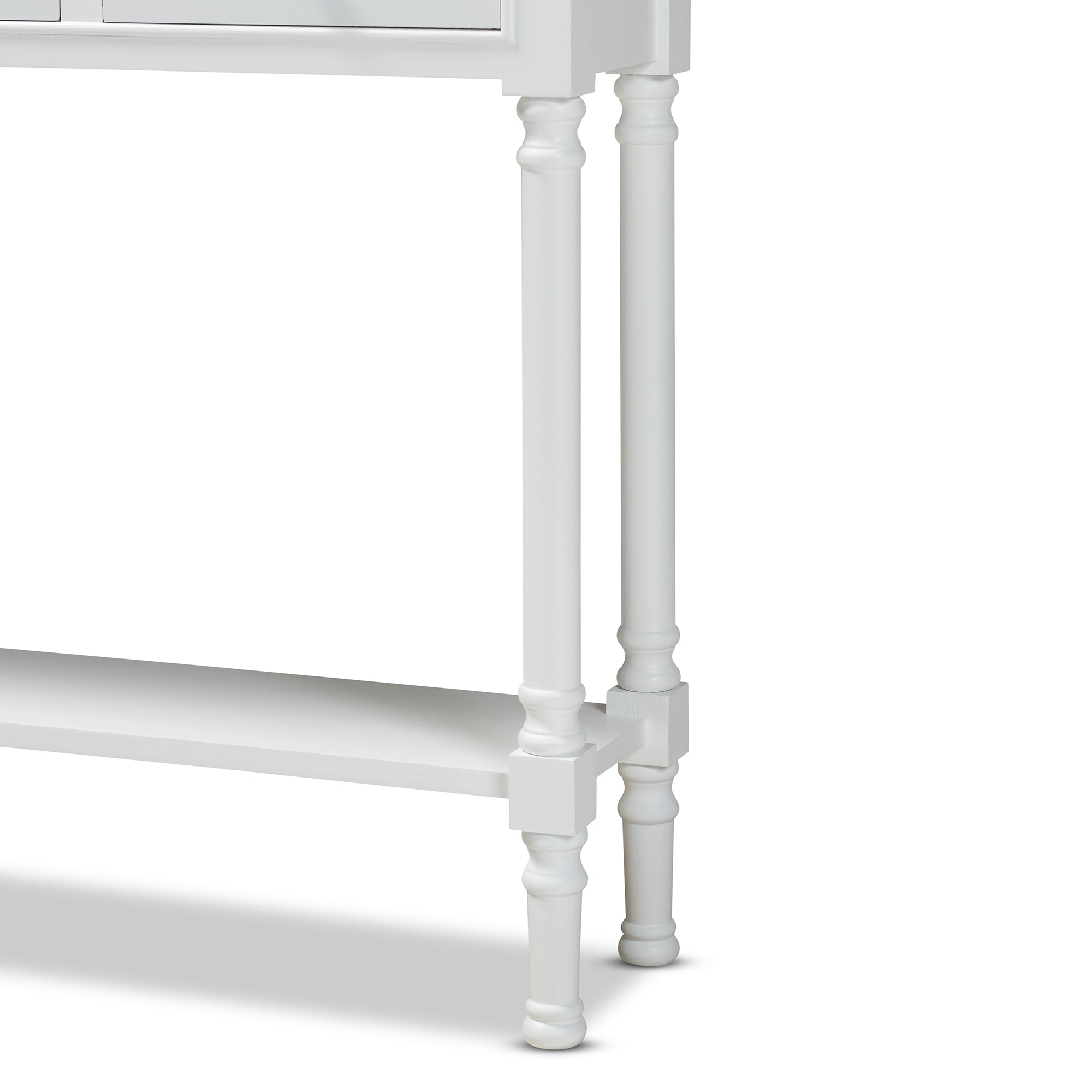 Baxton Studio Calvin Classic and Traditional French Farmhouse White Finished Wood 3-Drawer Entryway Console Table