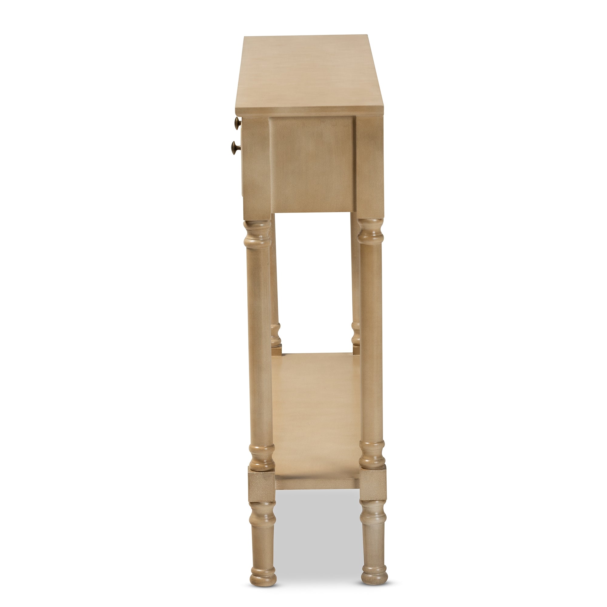 Baxton Studio Calvin Classic and Traditional French Farmhouse Oak Brown Finished Wood 3-Drawer Entryway Console Table