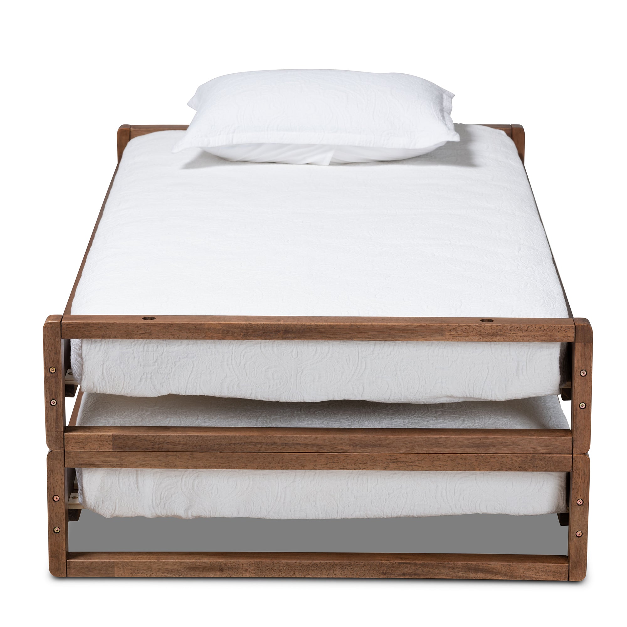 Baxton Studio Klara Modern and Contemporary Walnut Finished Wood Expandable Twin Size to King Size Bed Frame
