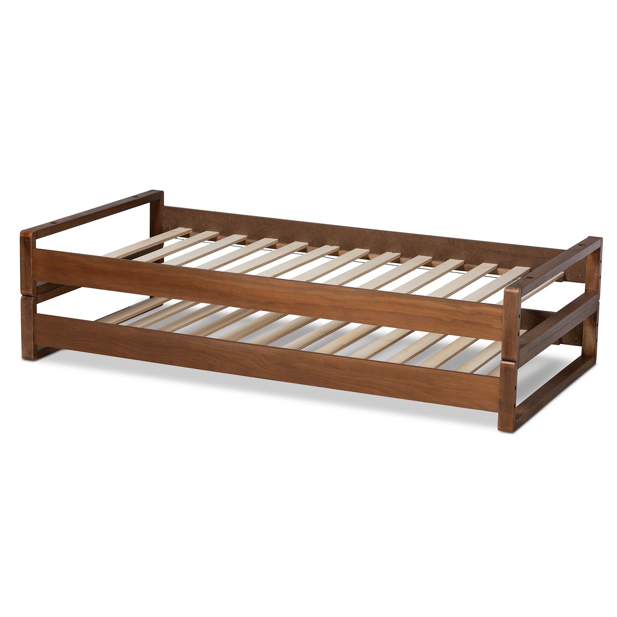 Baxton Studio Klara Modern and Contemporary Walnut Finished Wood Expandable Twin Size to King Size Bed Frame