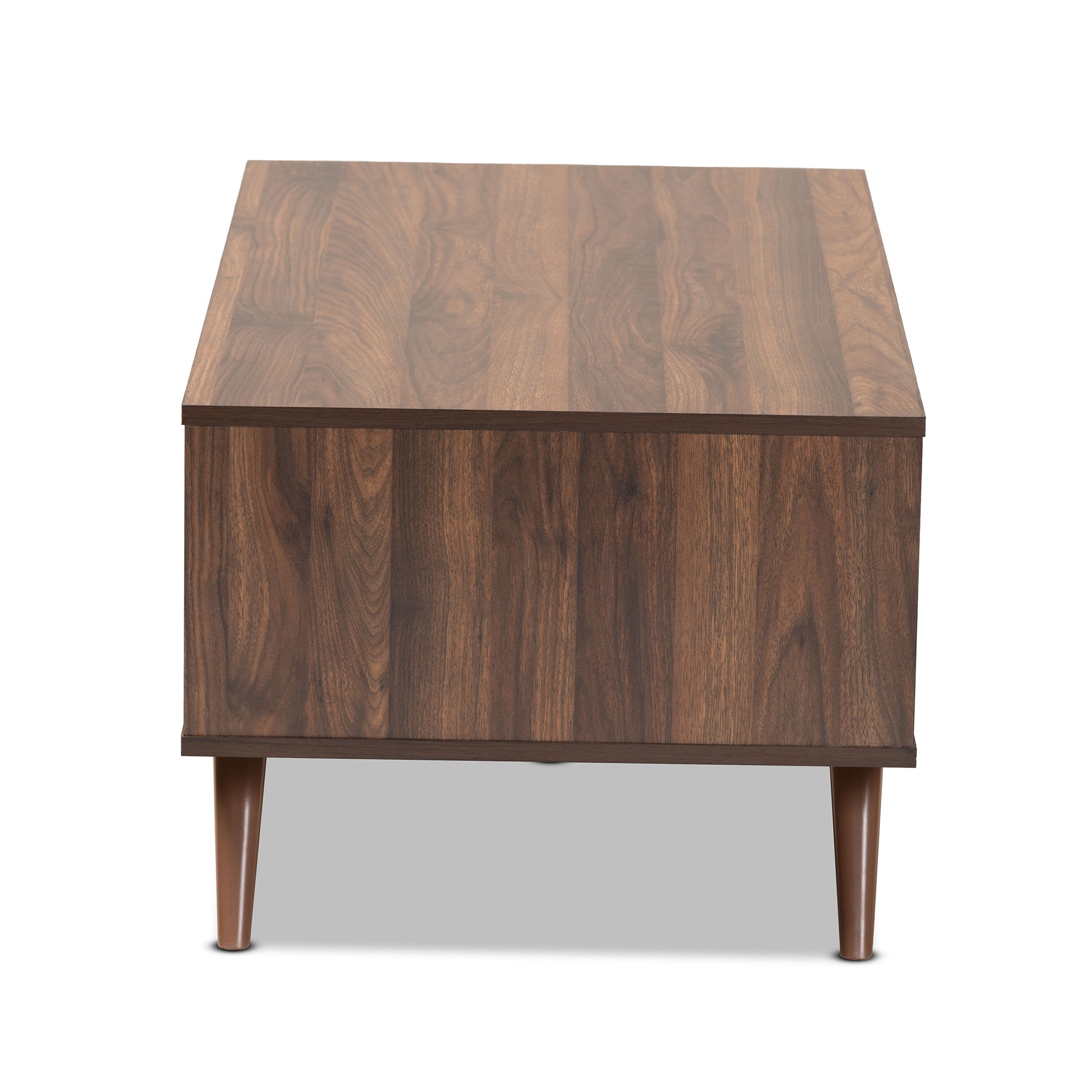 Baxton Studio Naoki Modern and Contemporary Two-Tone Grey and Walnut Finished Wood 1-Drawer Coffee Table