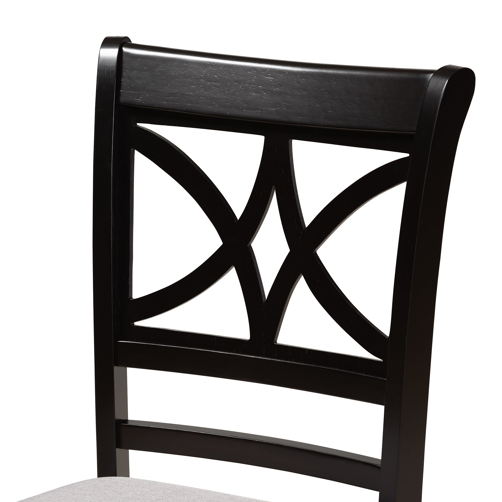 Baxton Studio Julia Modern and Contemporary Grey Fabric Upholstered and Dark Brown Finished Wood 5-Piece Dining Set
