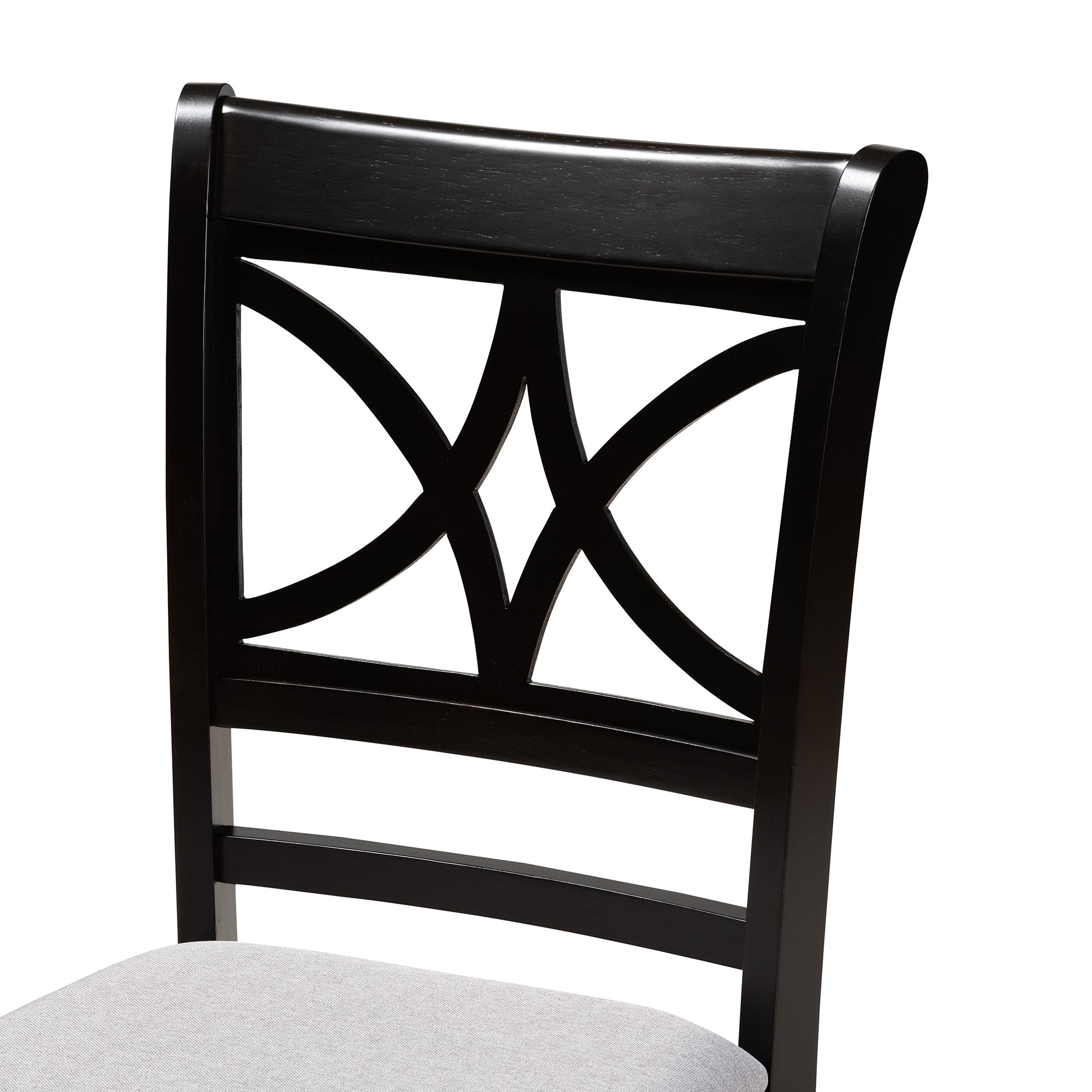 Baxton Studio Clarke Modern and Contemporary Grey Fabric Upholstered and Espresso Brown Finished Wood 4-Piece Dining Chair Set