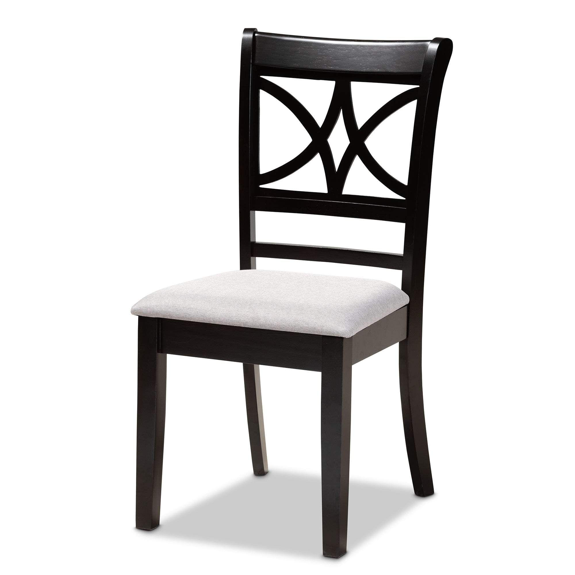 Baxton Studio Clarke Modern and Contemporary Grey Fabric Upholstered and Espresso Brown Finished Wood 5-Piece Dining Set