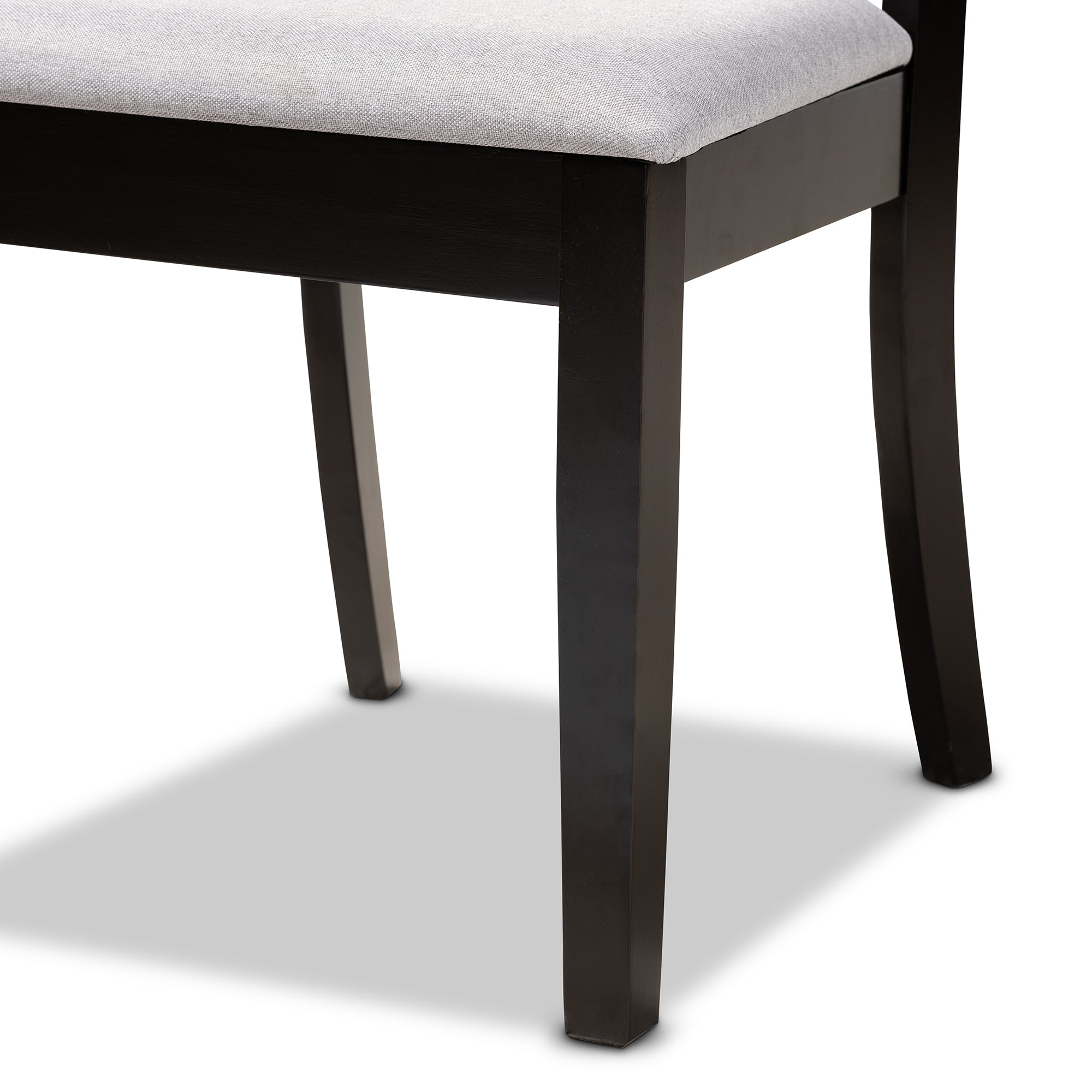 Baxton Studio Clarke Modern and Contemporary Grey Fabric Upholstered and Espresso Brown Finished Wood 5-Piece Dining Set