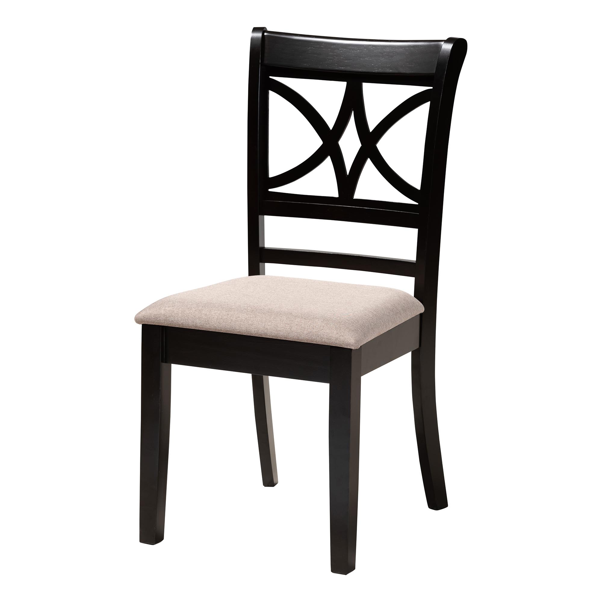 Baxton Studio Julia 5-Piece Dining Set - Compact Mid-Century Modern Round Table and Chair Set for Dining Room, Kitchen, Apartment, Sand