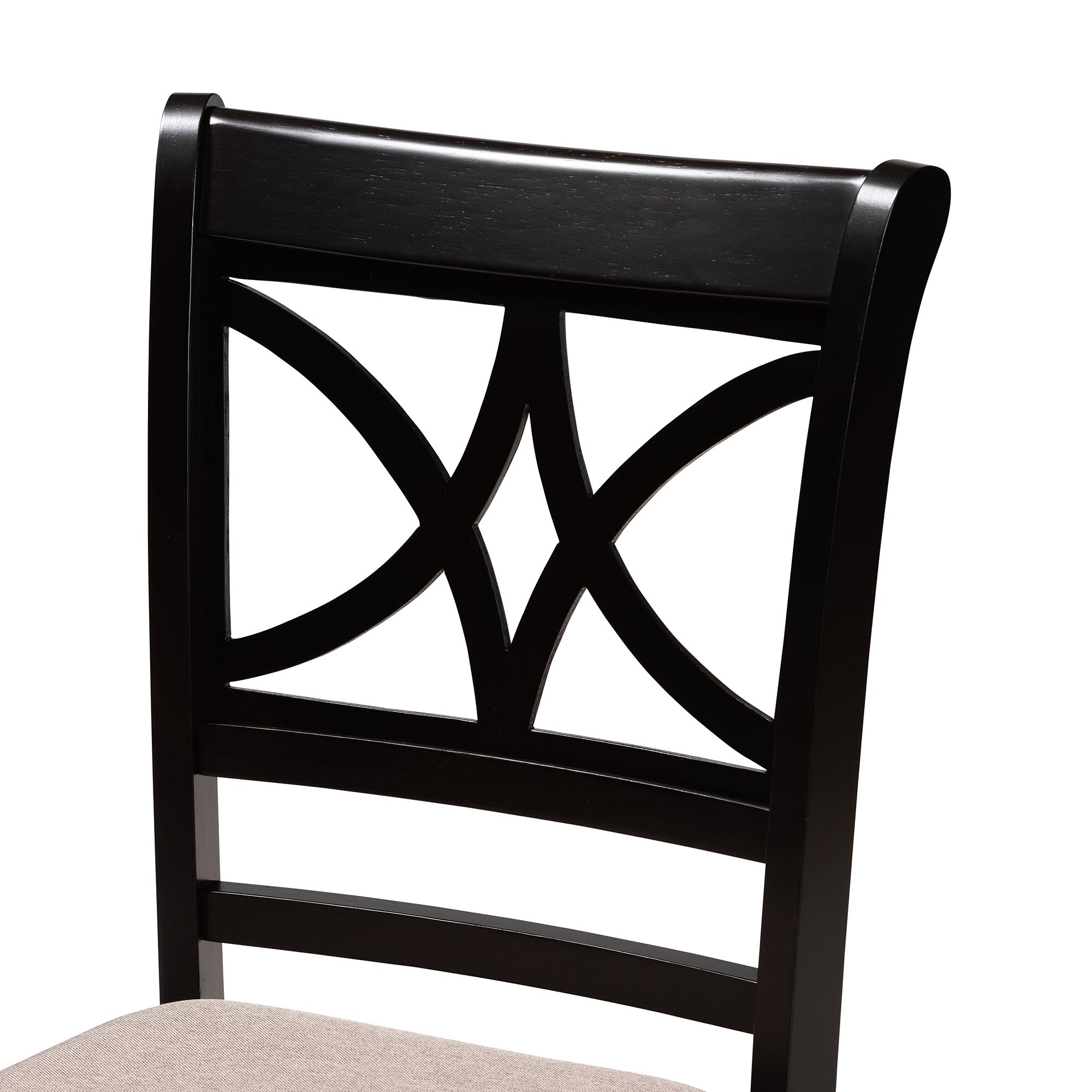 Baxton Studio Penny 5-Piece Dining Set - Compact Mid-Century Modern Round Table and Chair Set for Dining Room, Kitchen, Apartment, Sand