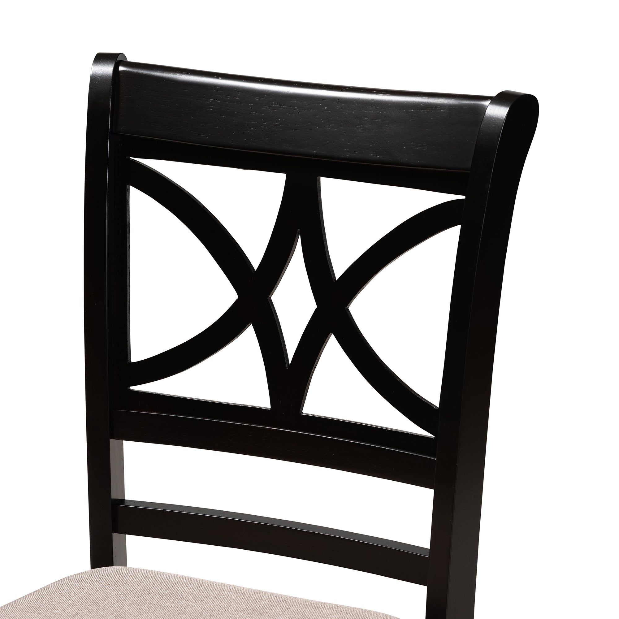 Baxton Studio Clarke Modern and Contemporary Sand Fabric Upholstered and Espresso Brown Finished Wood 5-Piece Dining Set