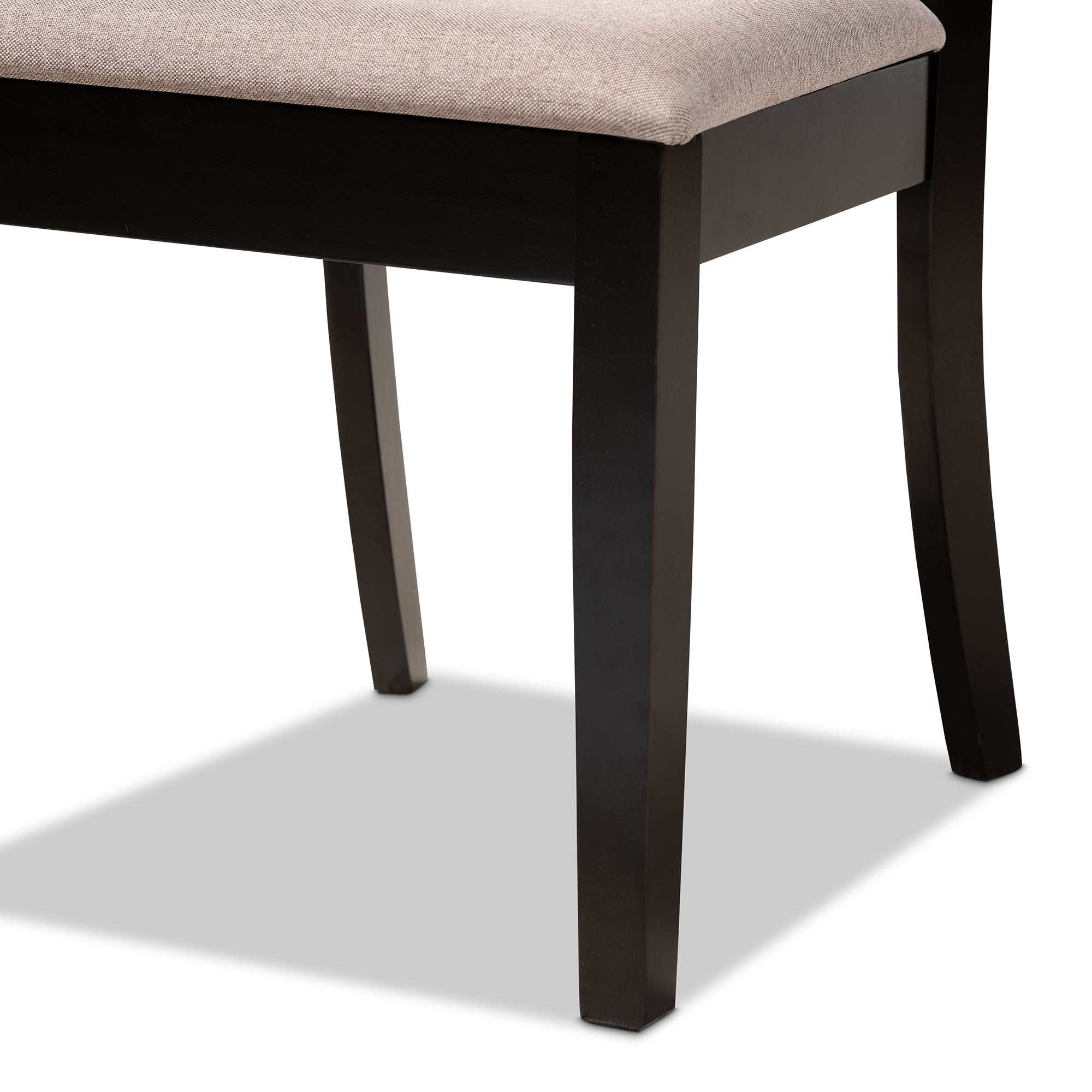 Baxton Studio Clarke Modern and Contemporary Sand Fabric Upholstered and Espresso Brown Finished Wood 5-Piece Dining Set