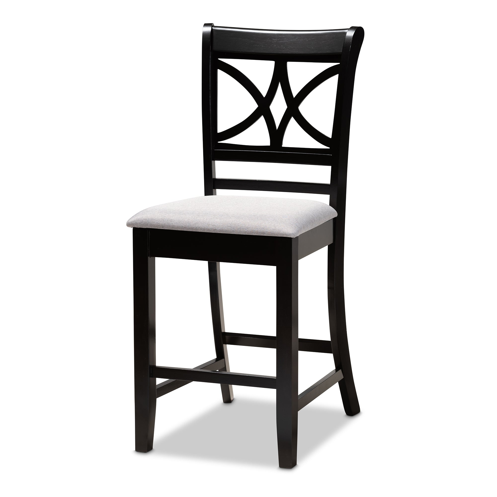 Baxton Studio Chandler Modern and Contemporary Grey Fabric Upholstered and Espresso Brown Finished Wood 5-Piece Counter Height Pub Dining Set