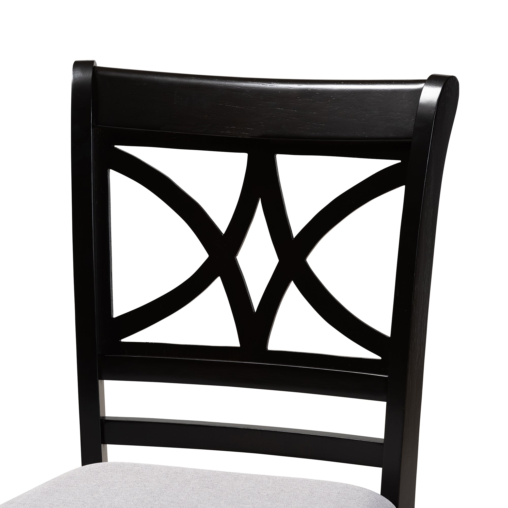 Baxton Studio Chandler Modern and Contemporary Grey Fabric Upholstered and Espresso Brown Finished Wood 5-Piece Counter Height Pub Dining Set