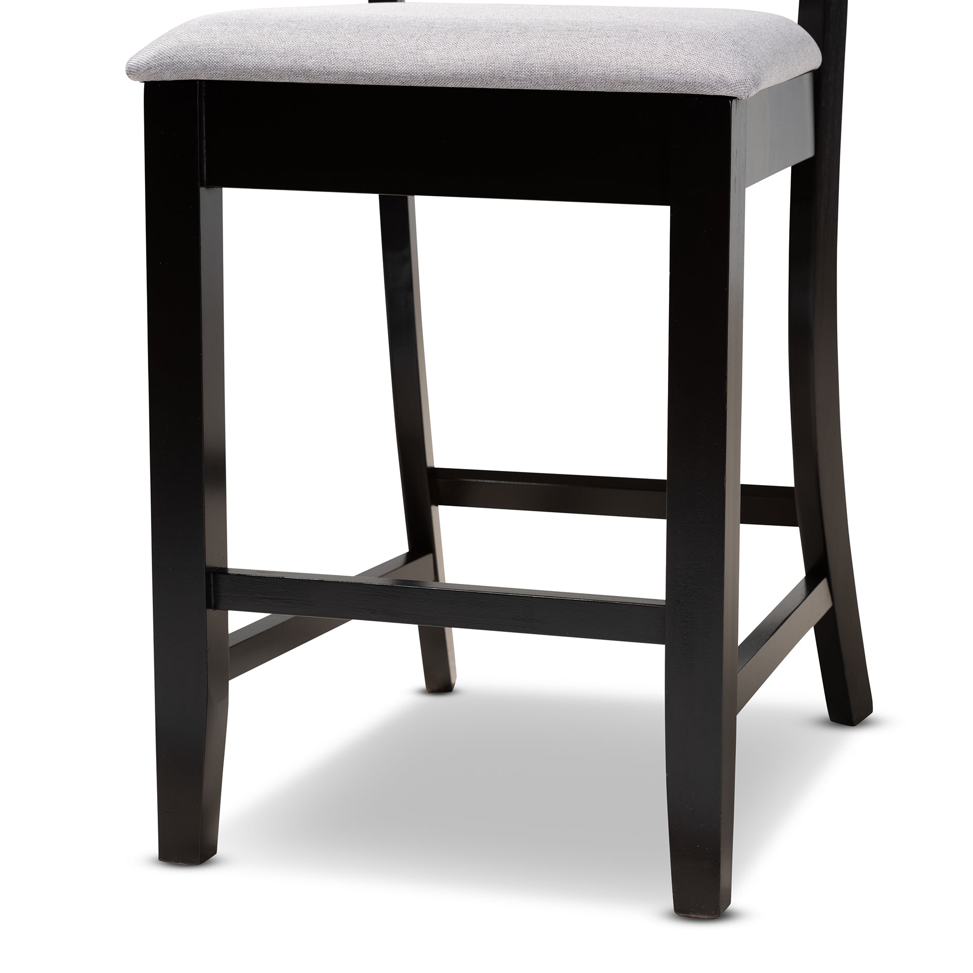 Baxton Studio Chandler Modern and Contemporary Grey Fabric Upholstered and Espresso Brown Finished Wood 5-Piece Counter Height Pub Dining Set