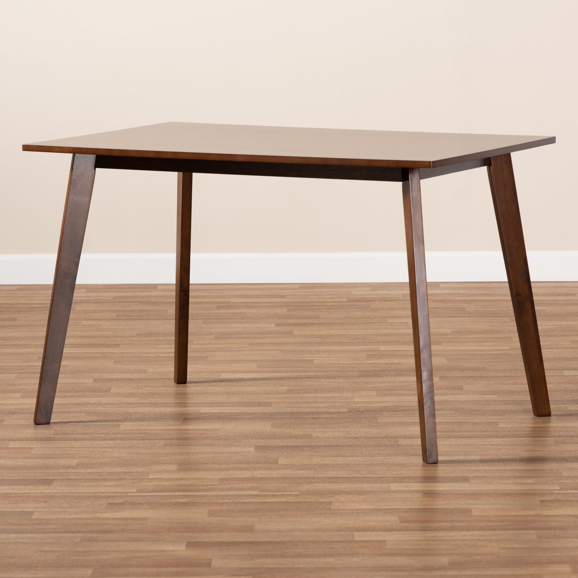 Baxton Studio Britte Mid-Century Modern Transitional Walnut Brown Finished Rectangular Wood Dining Table