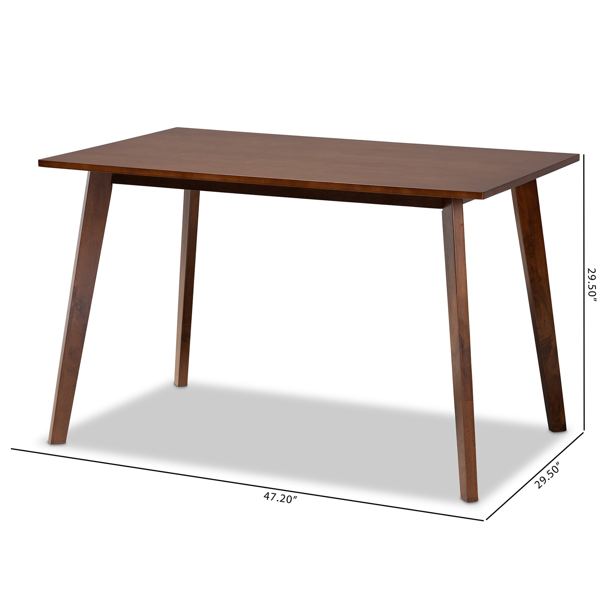 Baxton Studio Britte Mid-Century Modern Transitional Walnut Brown Finished Rectangular Wood Dining Table