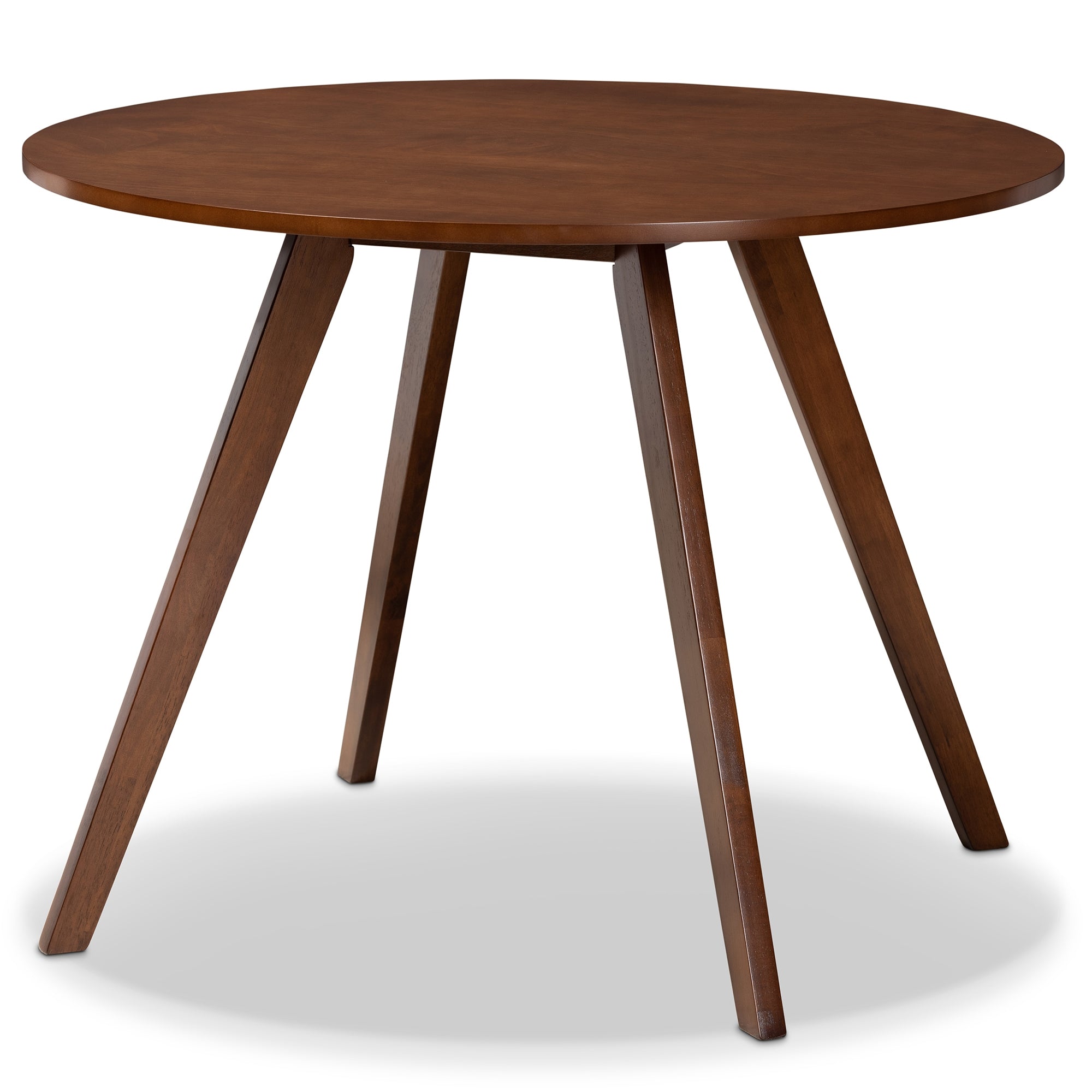 Baxton Studio Rika Mid-Century Modern Transitional Light Grey Fabric Upholstered and Walnut Brown Finished Wood 5-Piece Dining Set