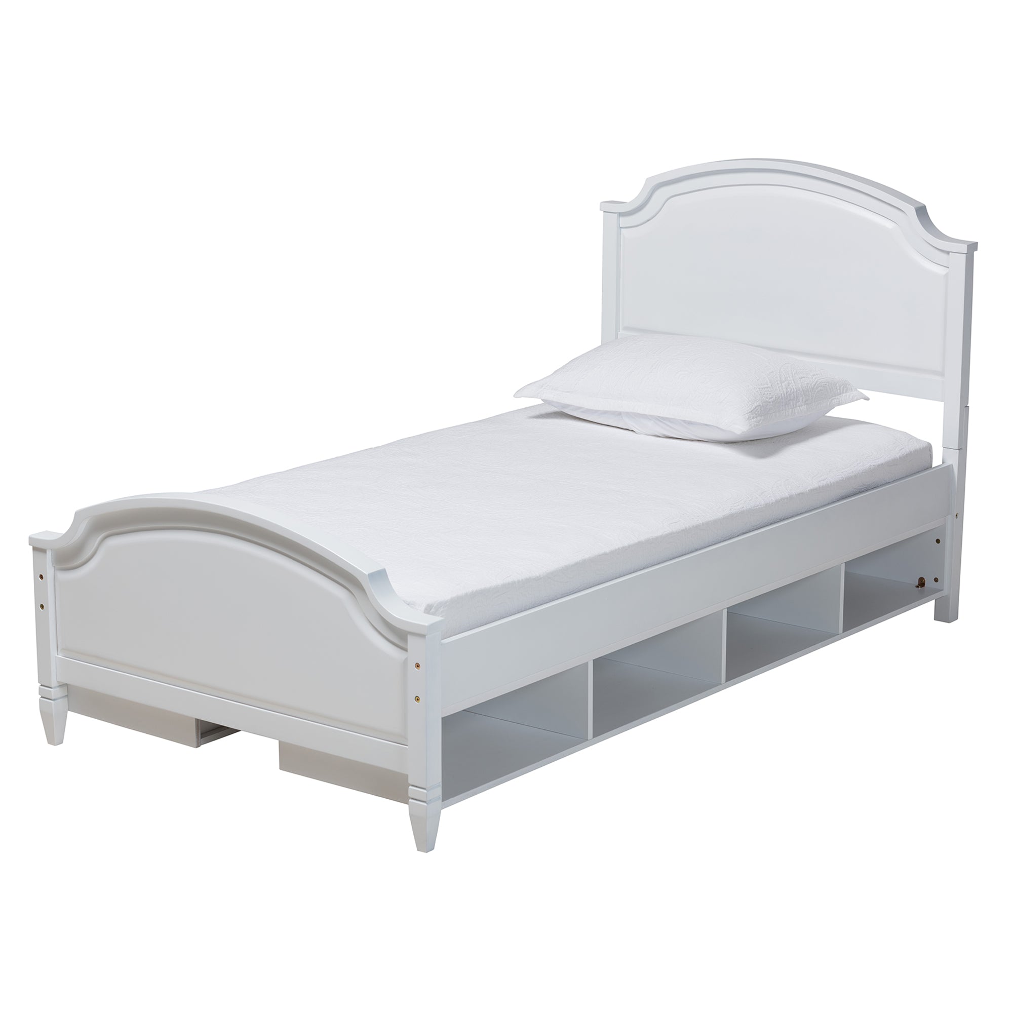 Baxton Studio Elise Classic and Transitional White Finished Wood Twin Size 3-Piece Bedroom Set