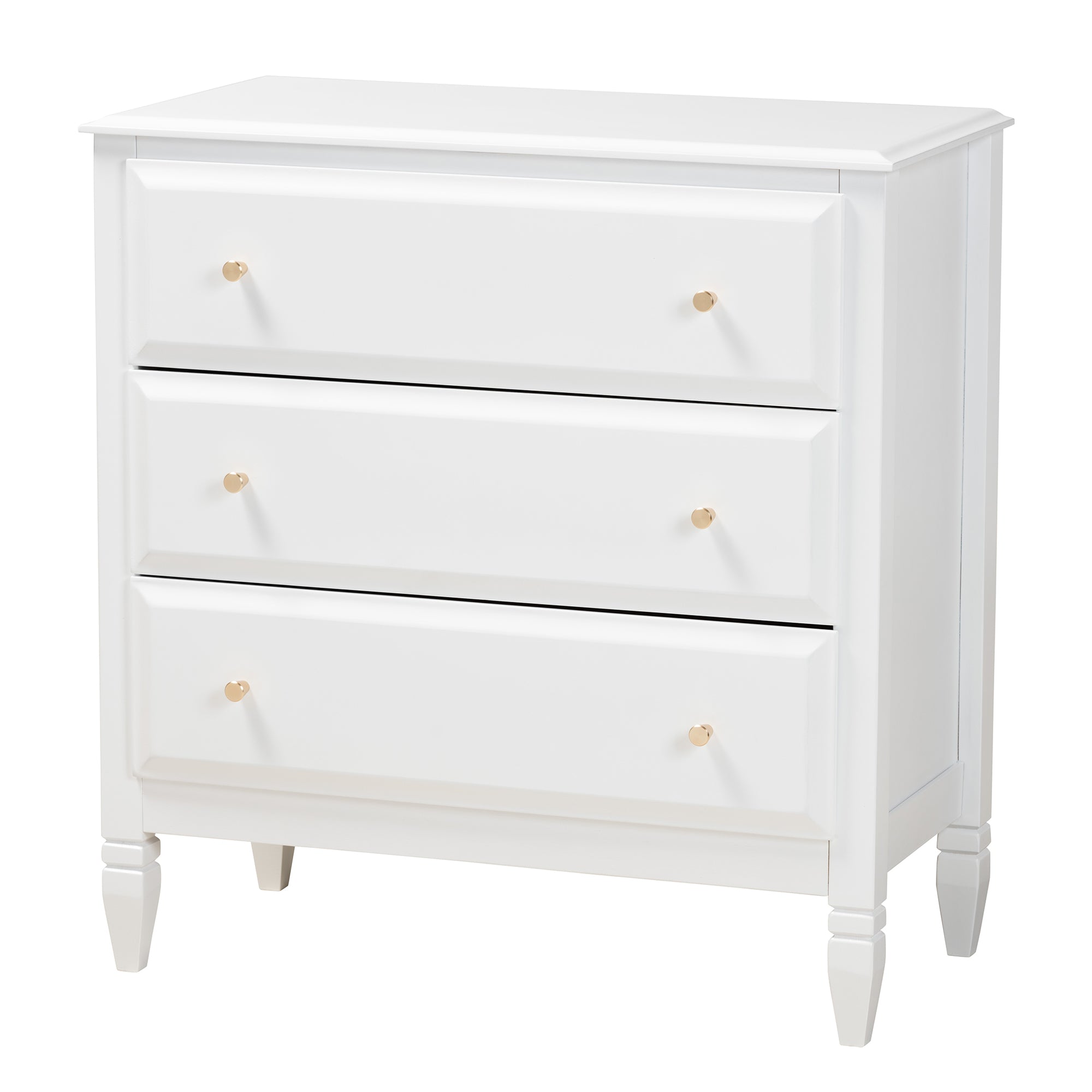 Baxton Studio Elise Classic and Transitional White Finished Wood Twin Size 3-Piece Bedroom Set