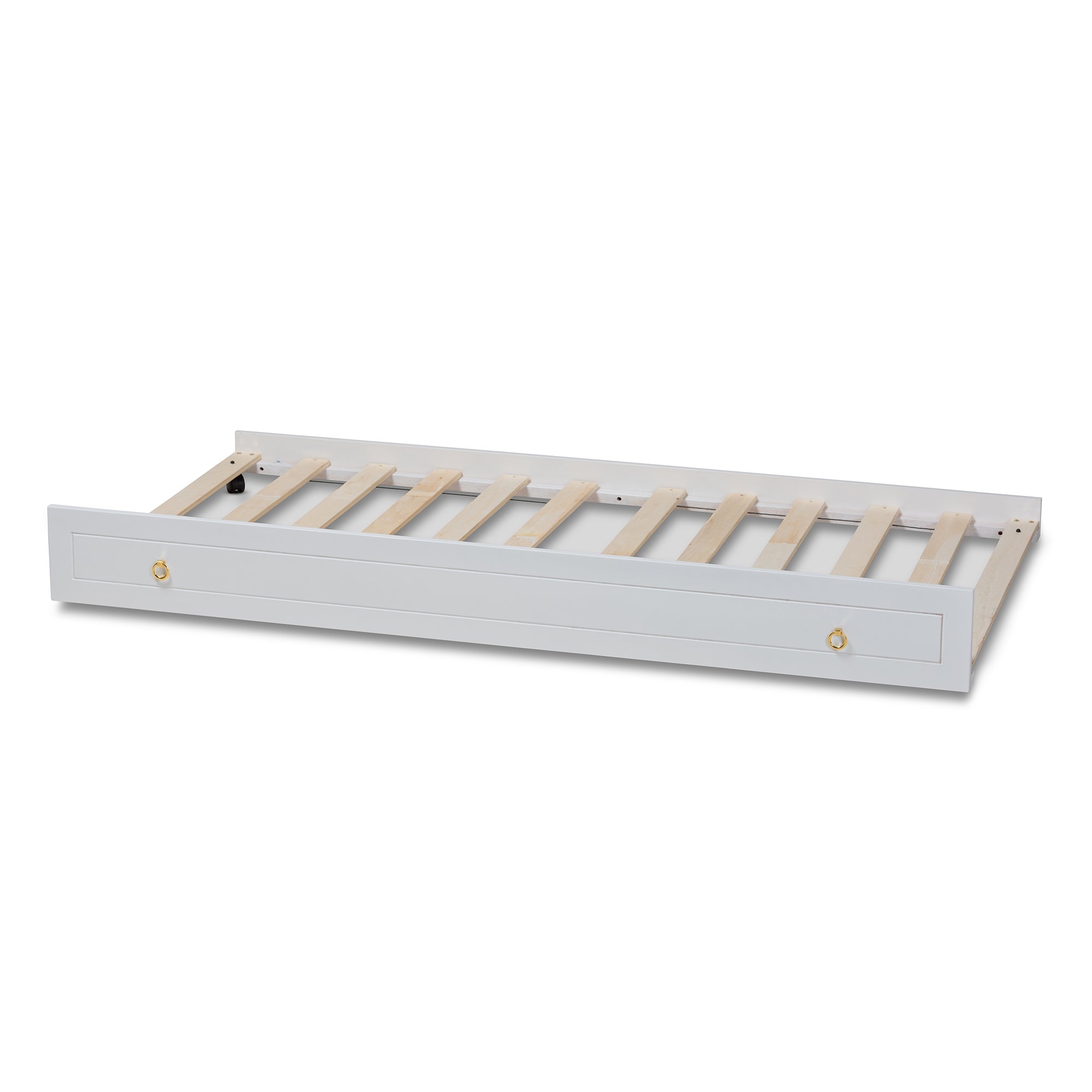 Baxton Studio Alya Classic Traditional Farmhouse White Finished Wood Twin Size Trundle