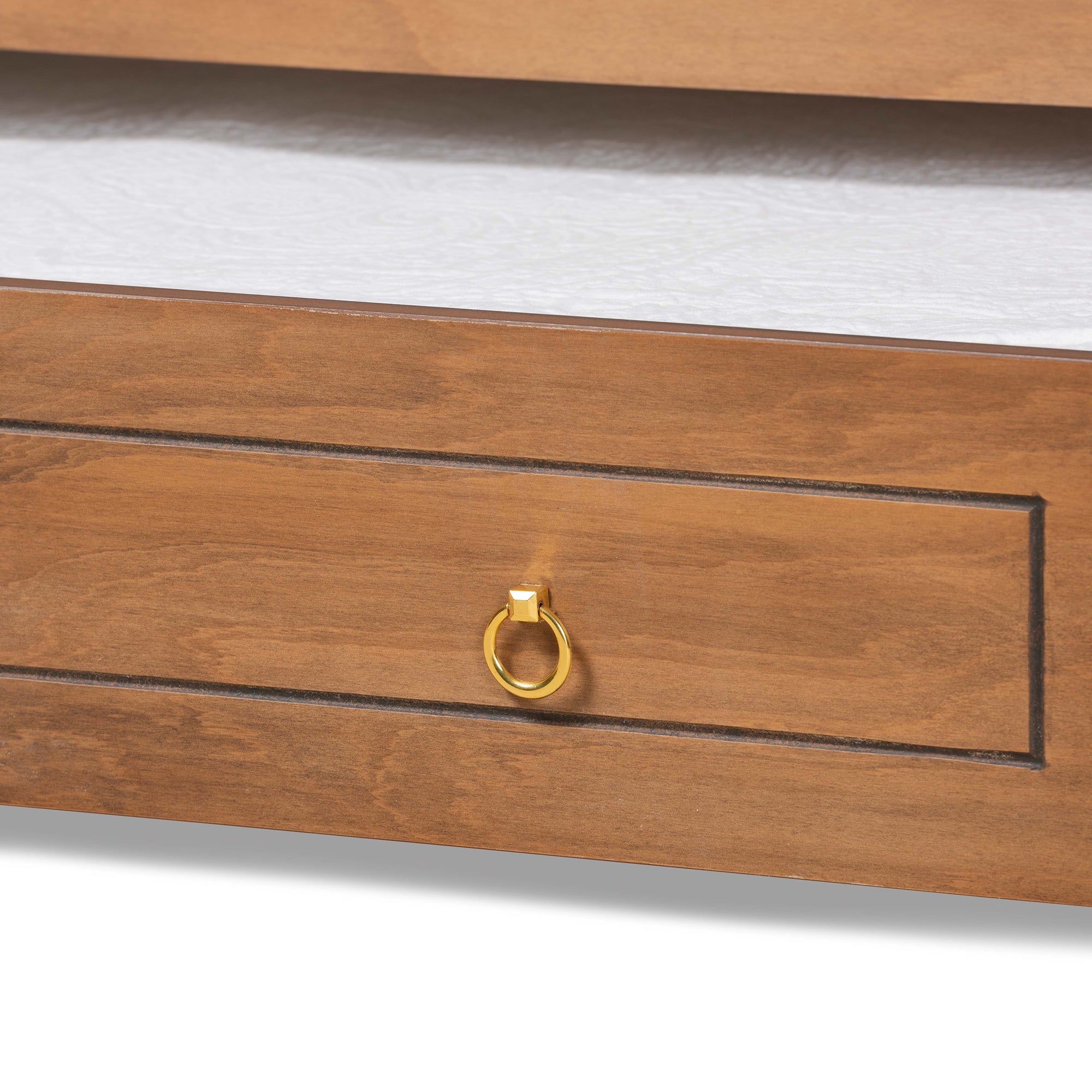 Baxton Studio Alya Classic Traditional Farmhouse Walnut Brown Finished Wood Twin Size Daybed with Roll-Out Trundle Bed
