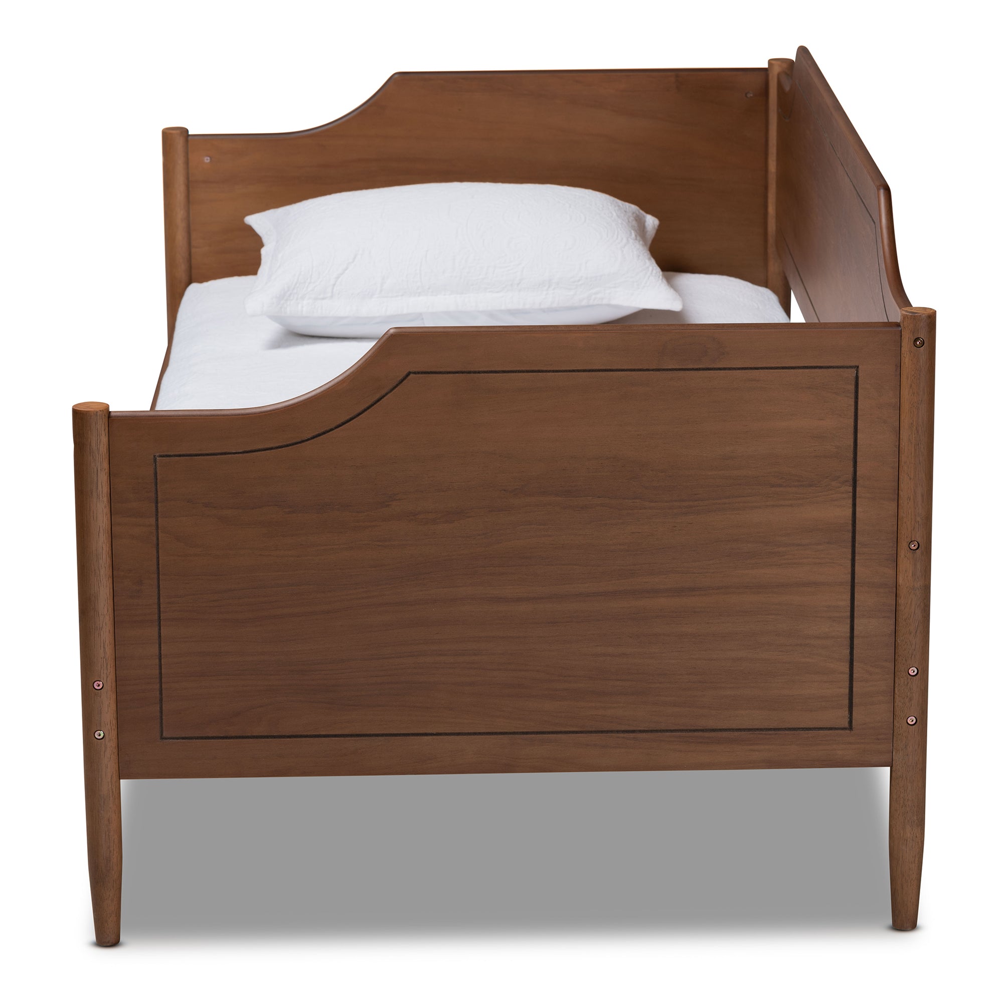 Baxton Studio Alya Classic Traditional Farmhouse Walnut Brown Finished Wood Twin Size Daybed