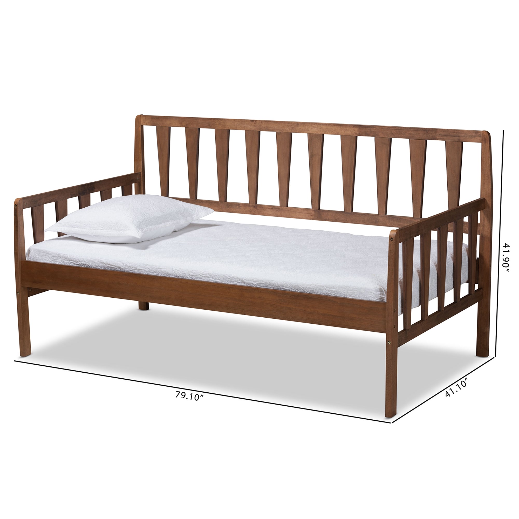 Baxton Studio Midori Modern and Contemporary Transitional Walnut Brown Finished Wood Twin Size Daybed