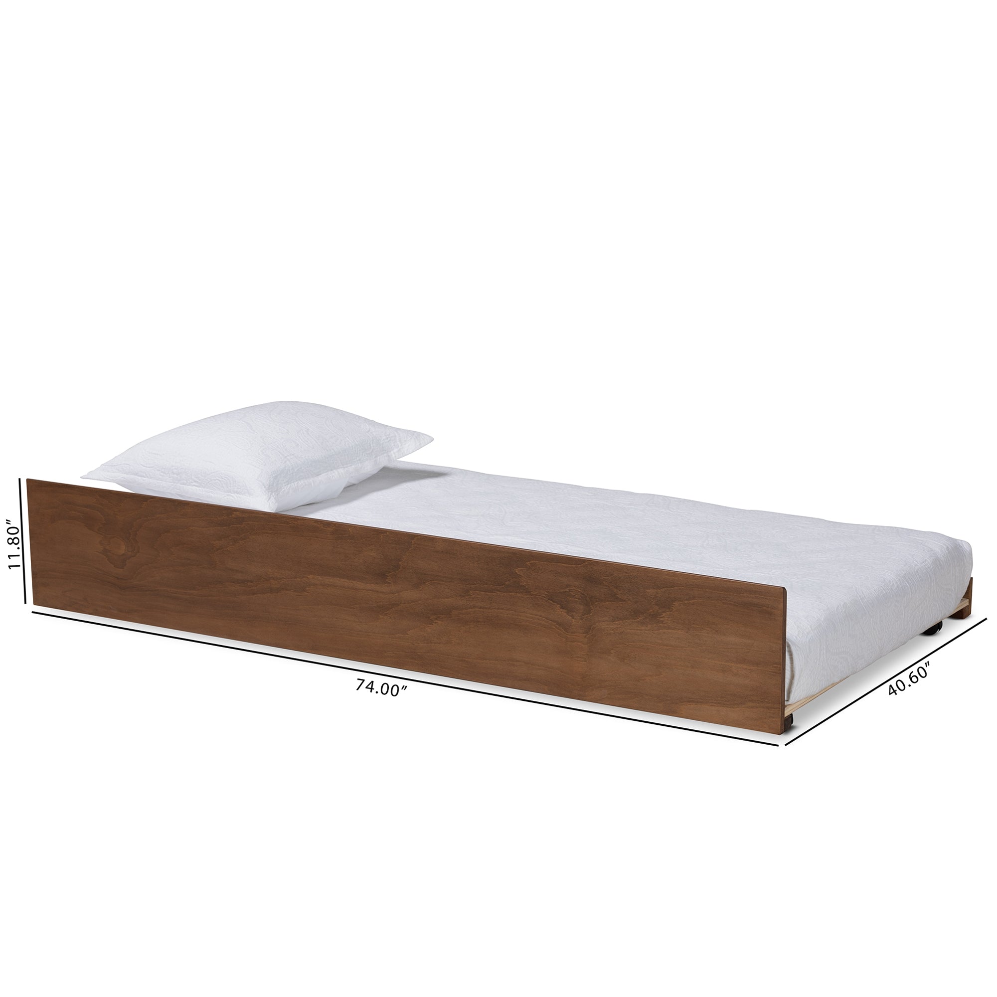 Baxton Studio Midori Modern and Contemporary Transitional Walnut Brown Finished Wood Twin Size Trundle Bed