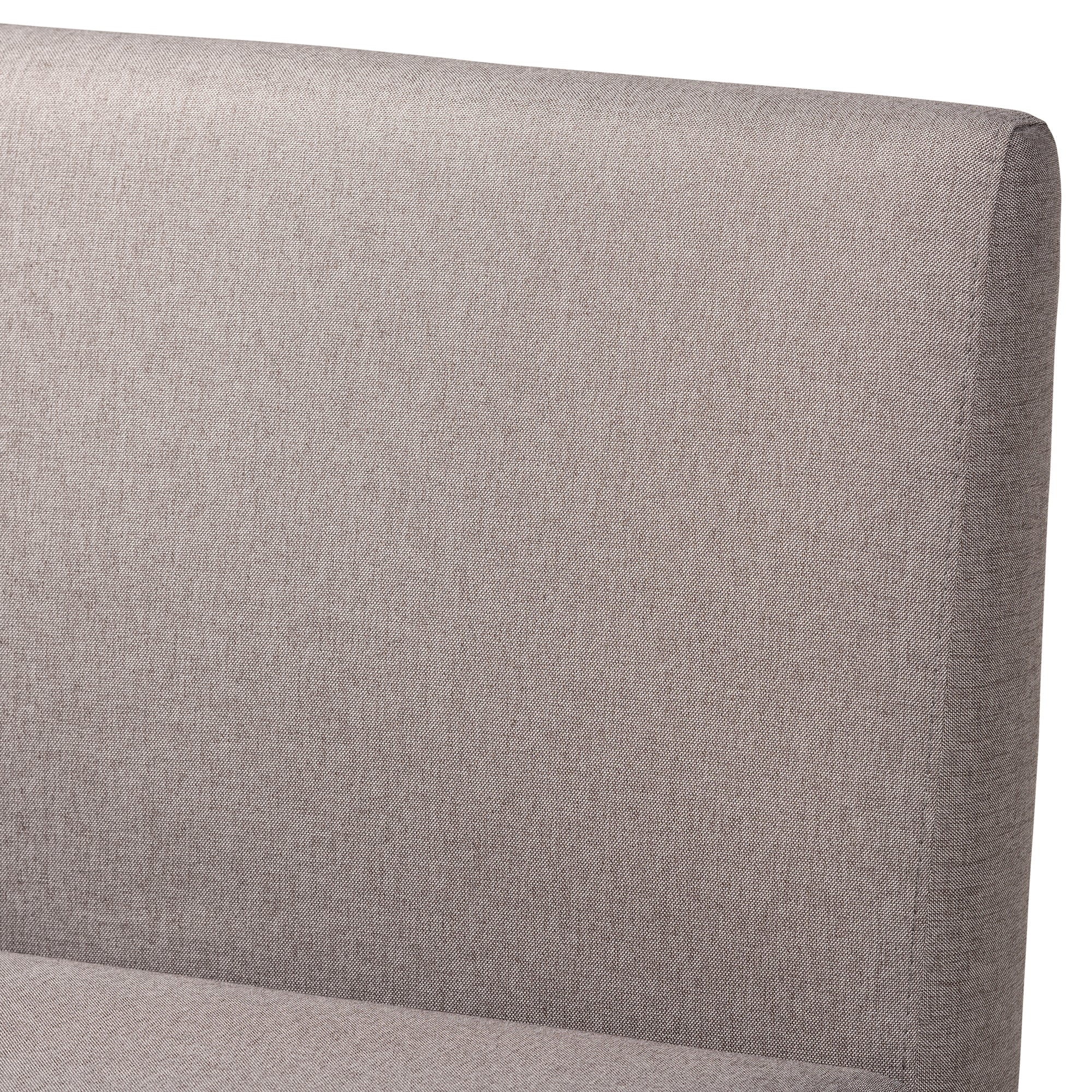 Baxton Studio Odessa Mid-Century Modern Grey Fabric Upholstered and Walnut Brown Finished Wood 3-Piece Dining Nook Set