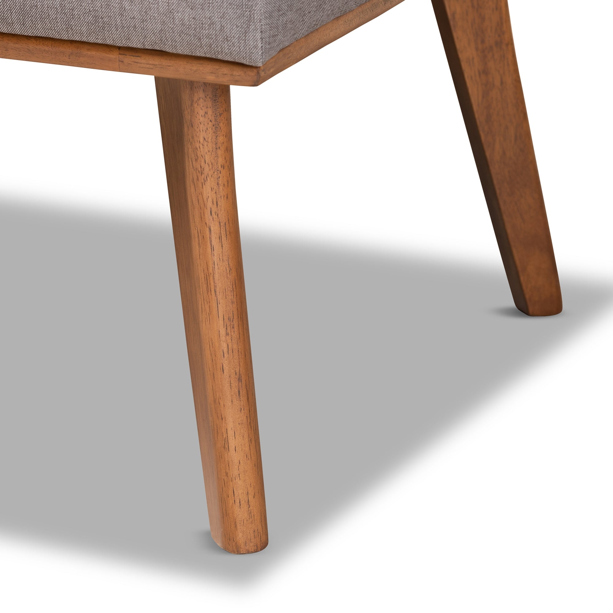 Baxton Studio Odessa Mid-Century Modern Grey Fabric Upholstered and Walnut Brown Finished Wood 3-Piece Dining Nook Set
