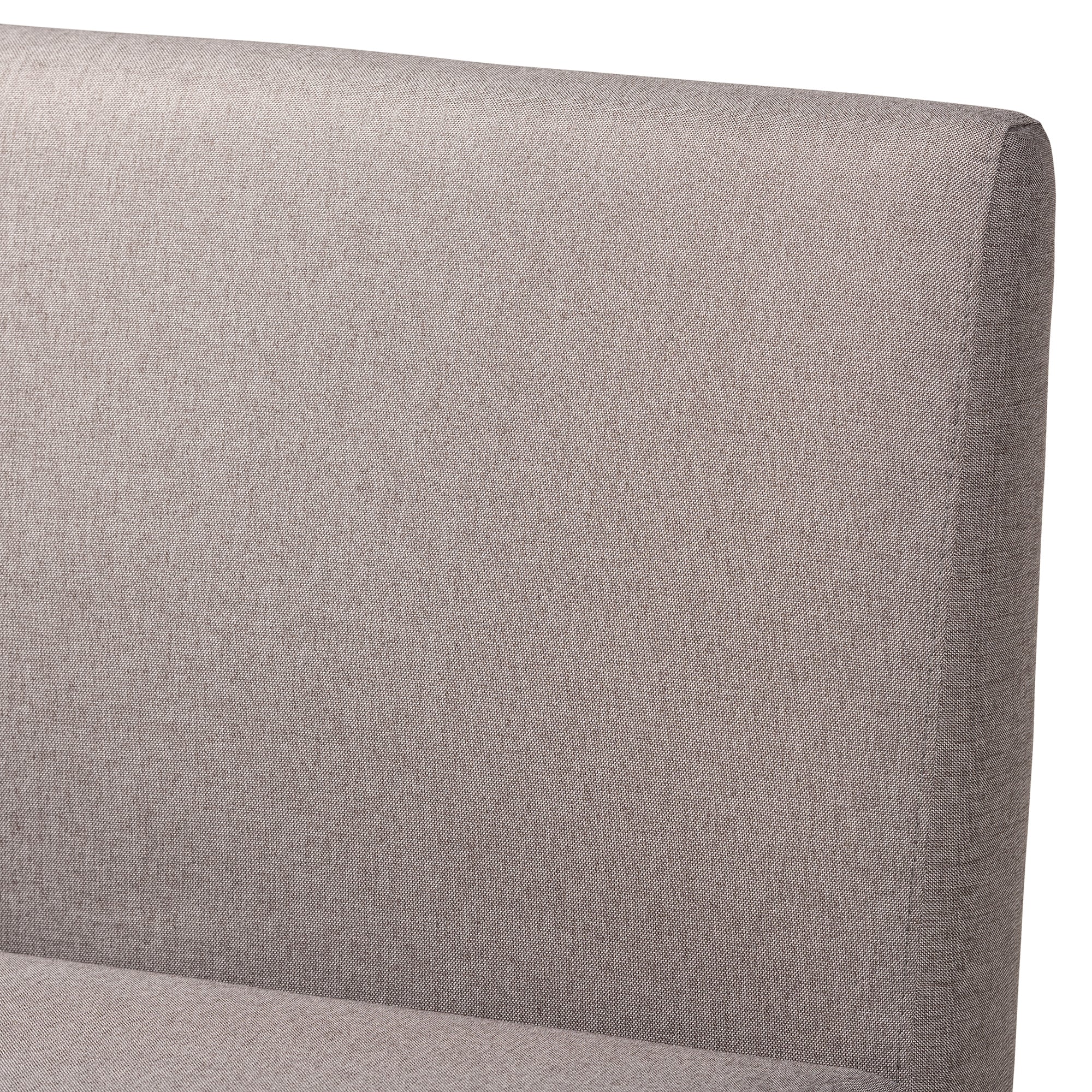Baxton Studio Odessa Mid-Century Modern Grey Fabric Upholstered and Walnut Brown Finished Wood 4-Piece Dining Nook Set