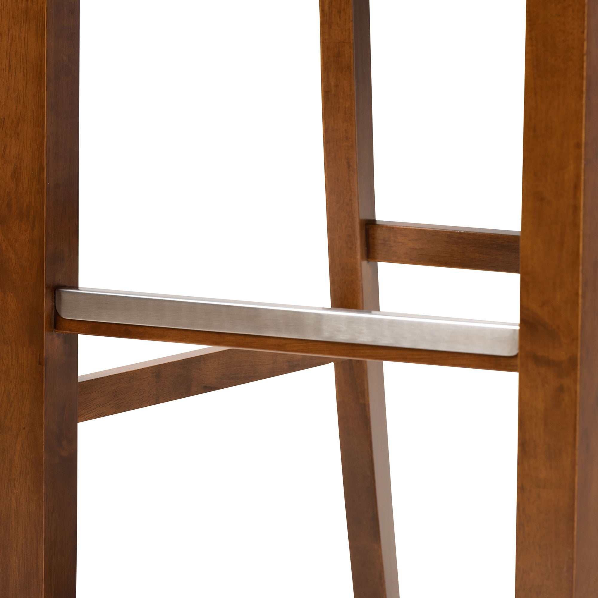 Baxton Studio Jason Modern and Contemporary Grey Fabric Upholstered and Walnut Brown Finished Wood 2-Piece Bar Stool Set